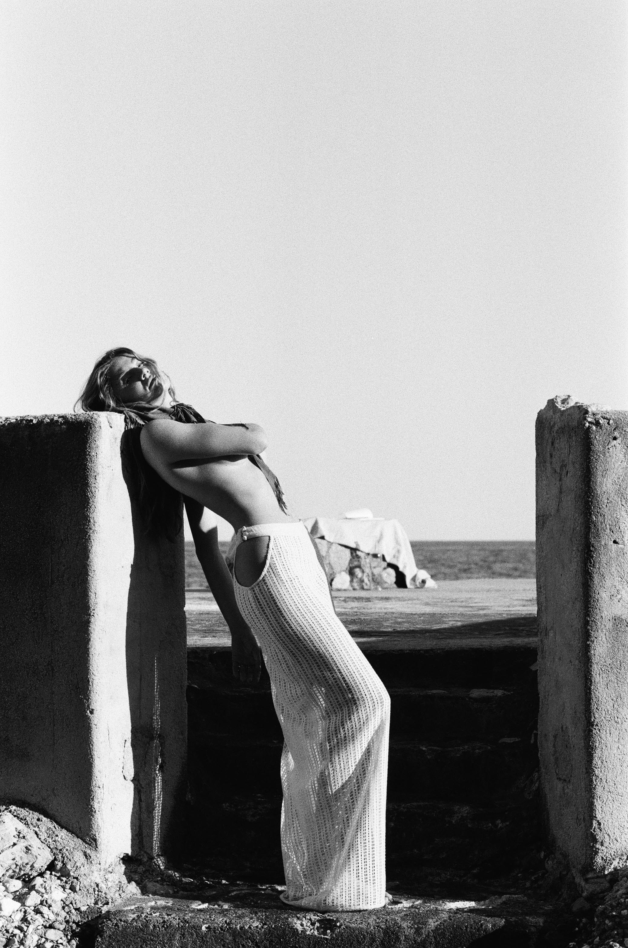 Jupe en crochet crème