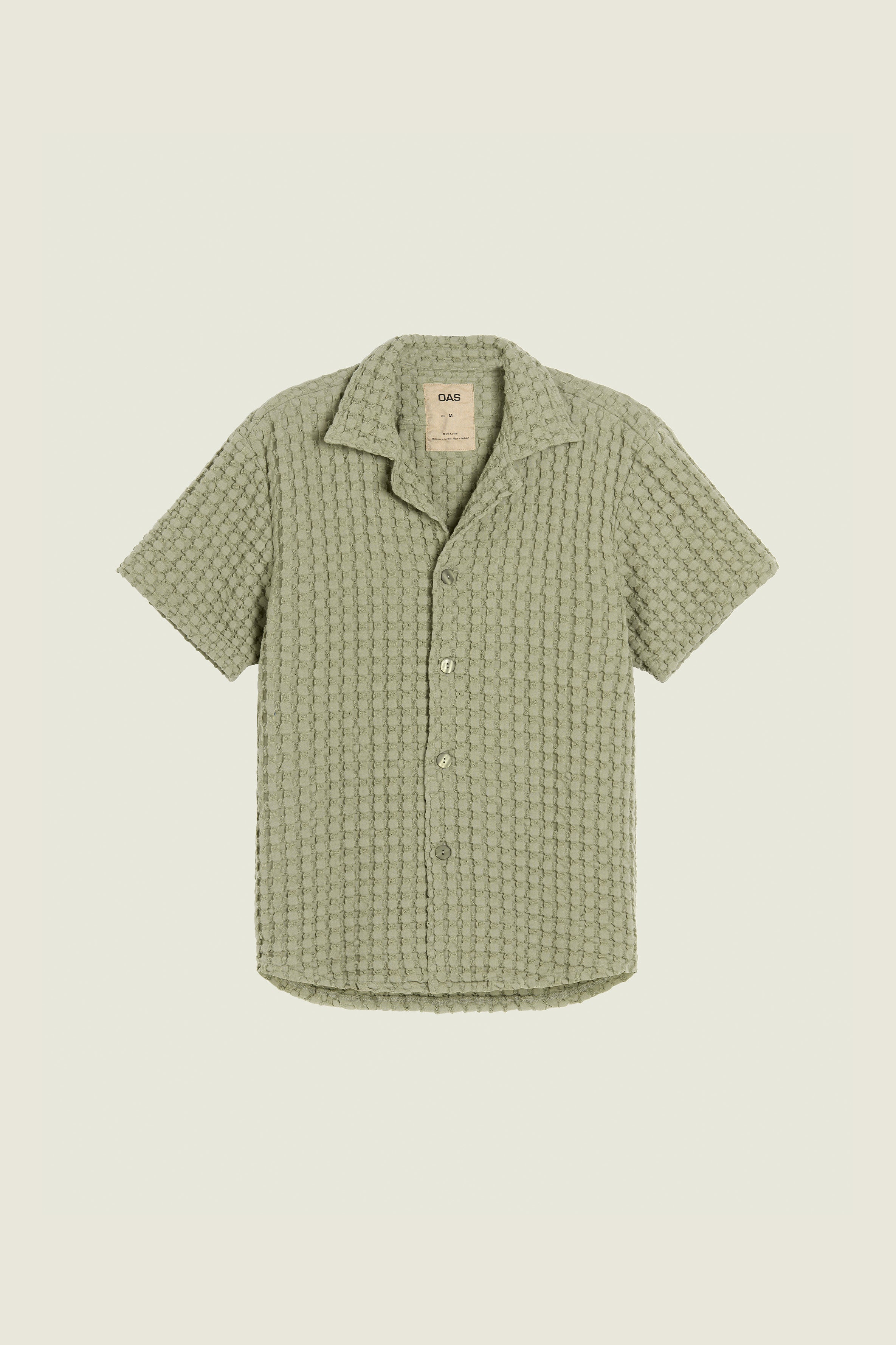 Chemise Cuba gauffrée kaki