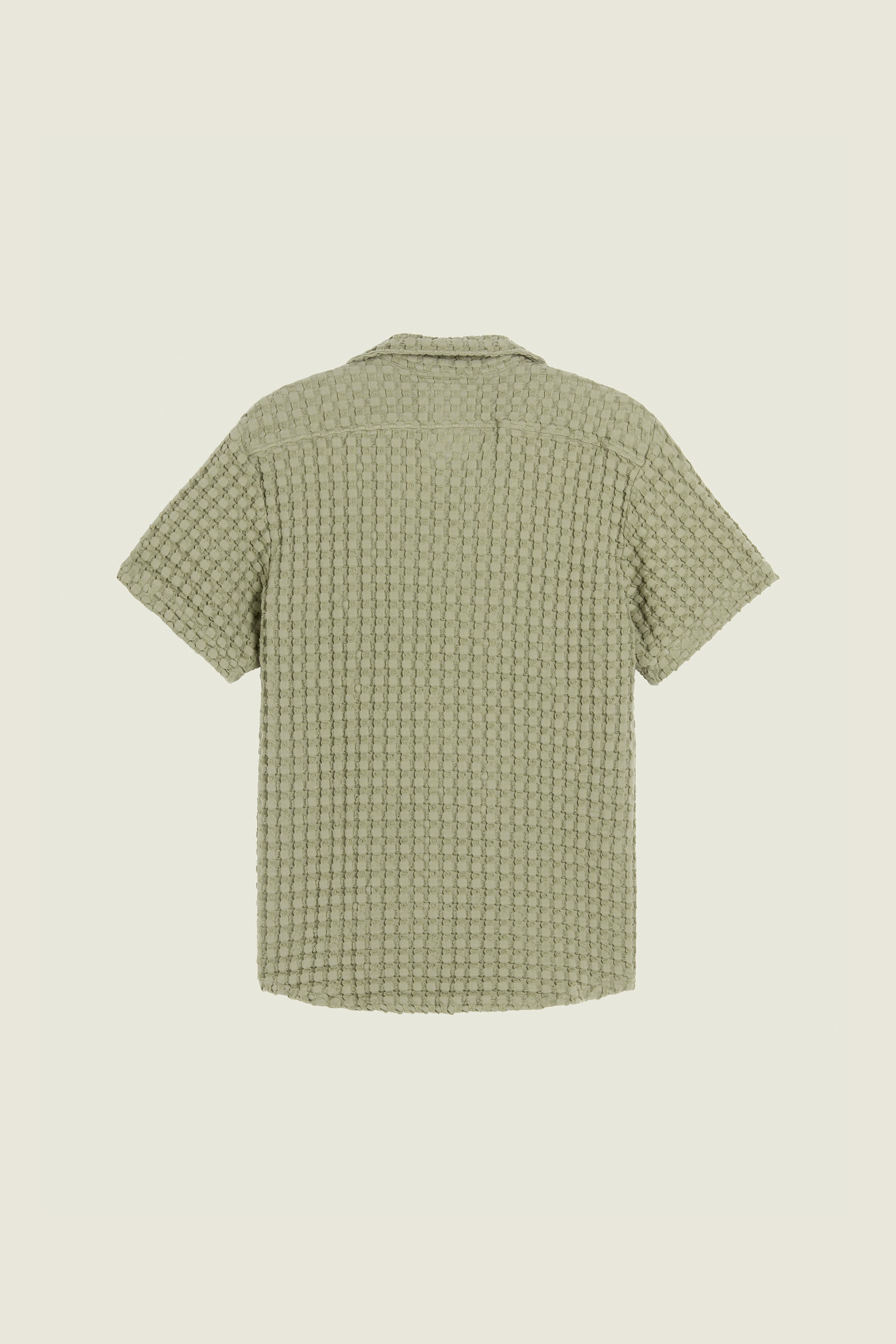 Chemise Cuba gauffrée kaki