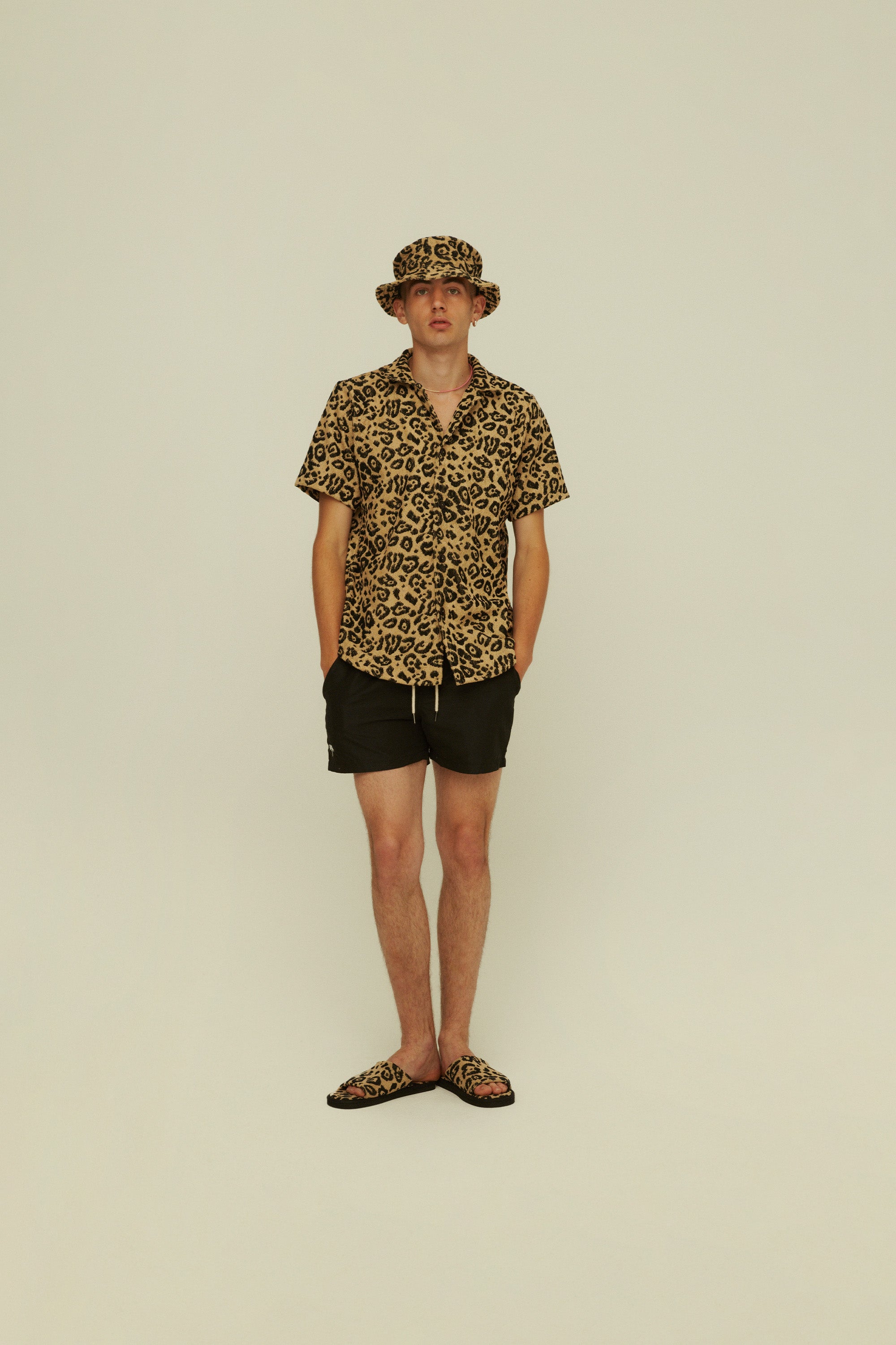 Chemise à manches courtes Cuba léopard