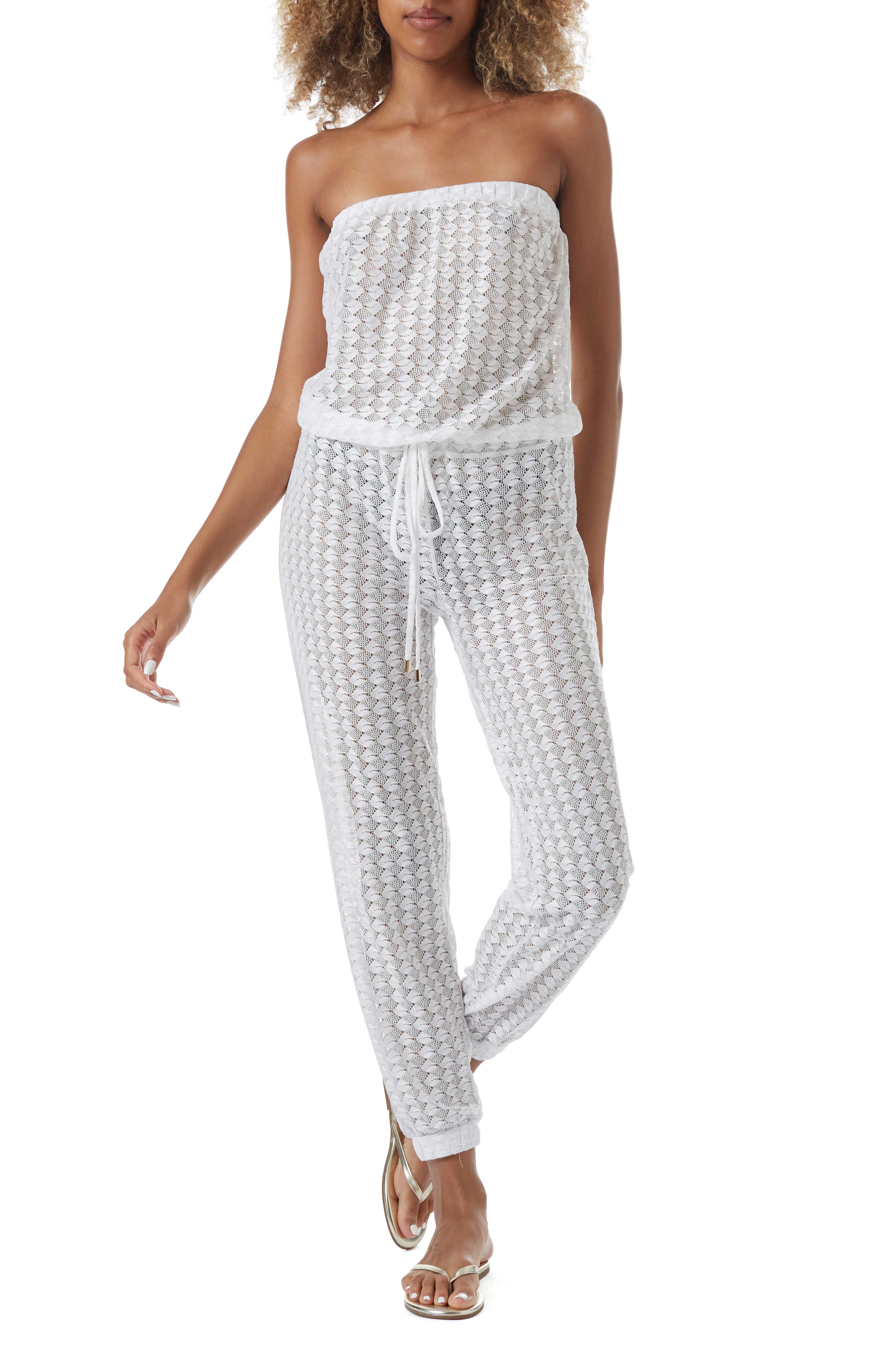 Combinaison crochet nouée en ceinture
