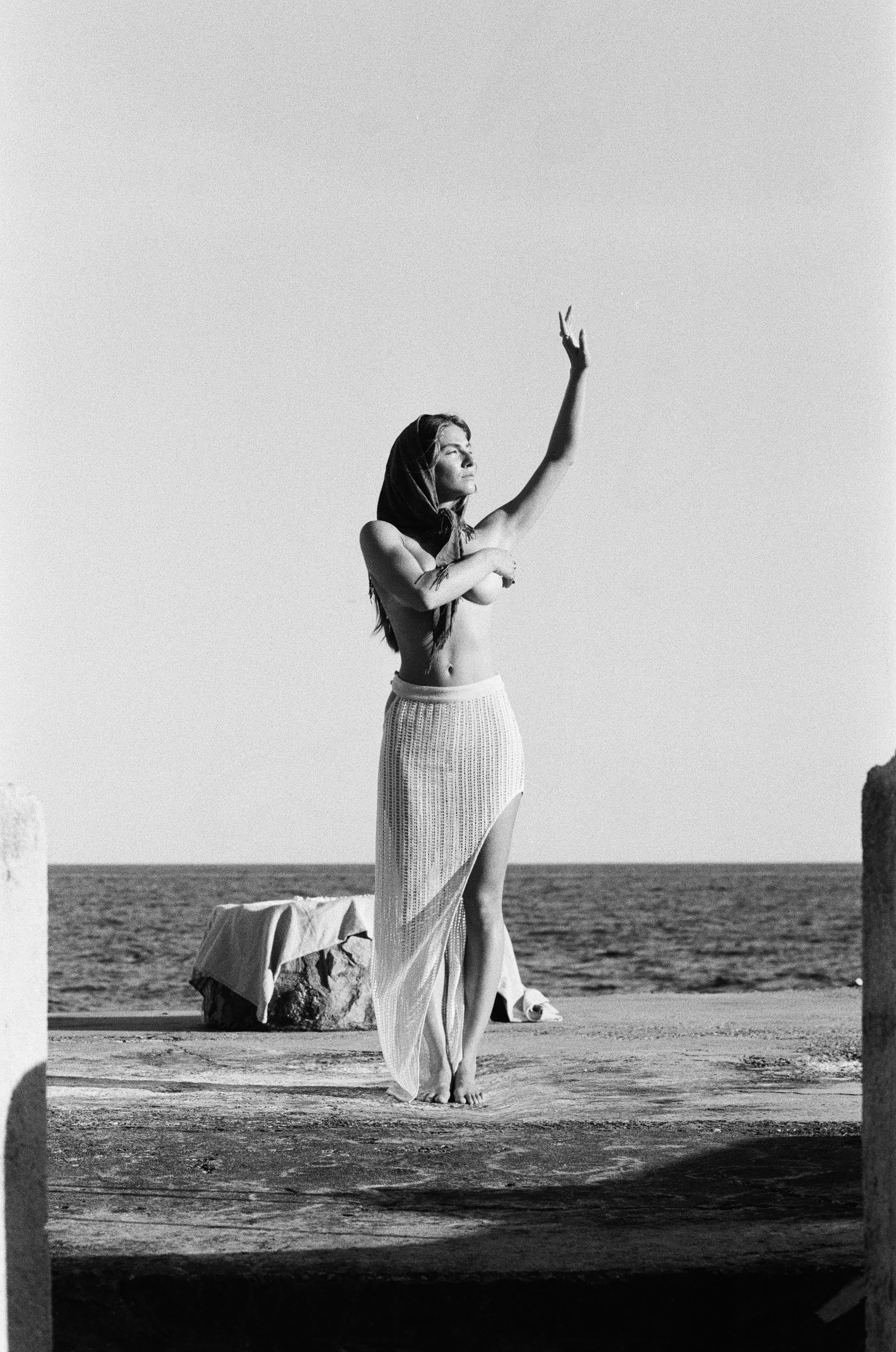 Jupe en crochet crème