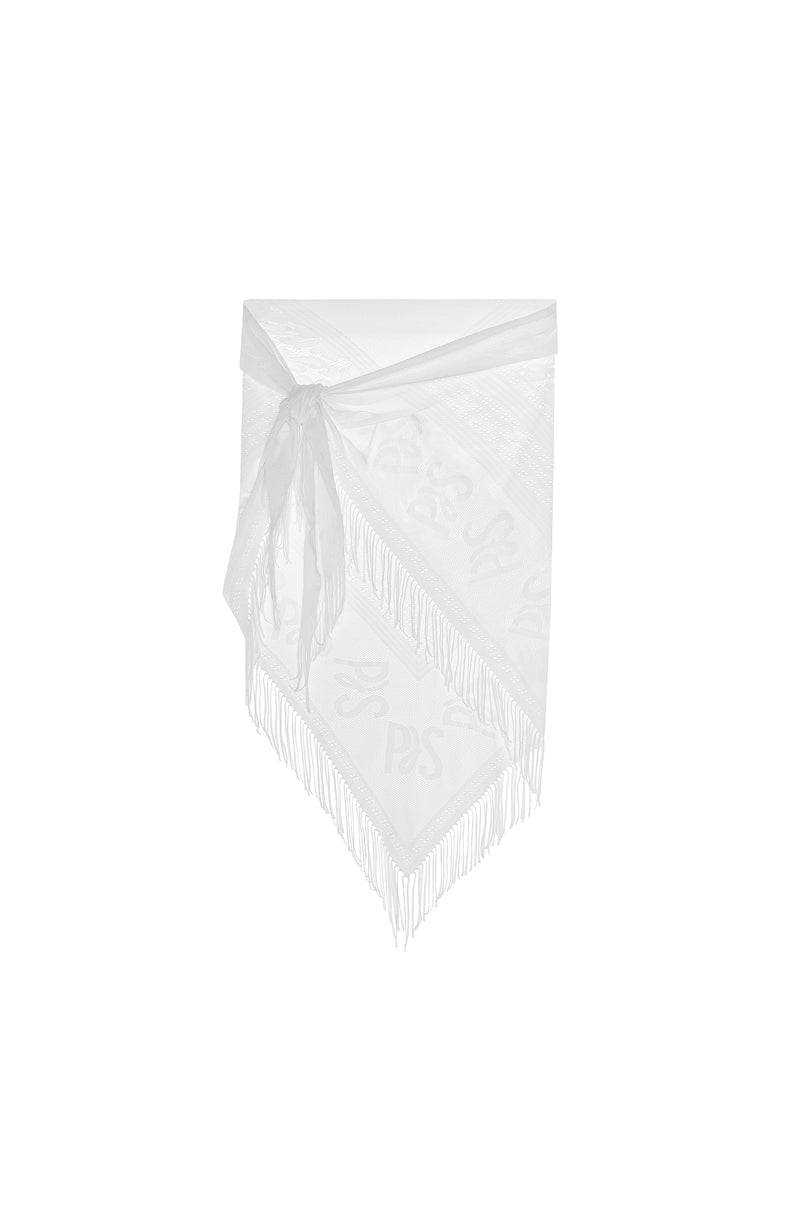 Paréo à franges en dentelle blanc Pangy