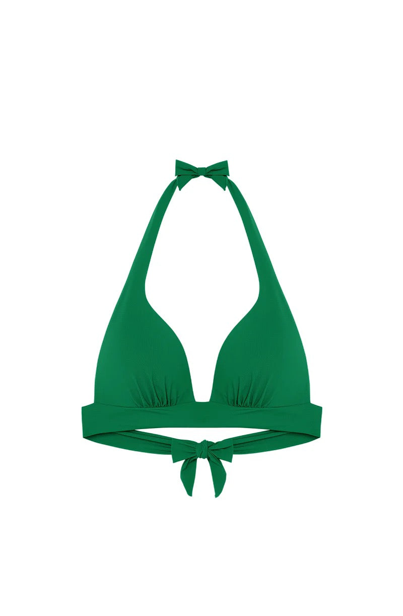 Haut de maillot de bain triangle push-up - Vert Jade