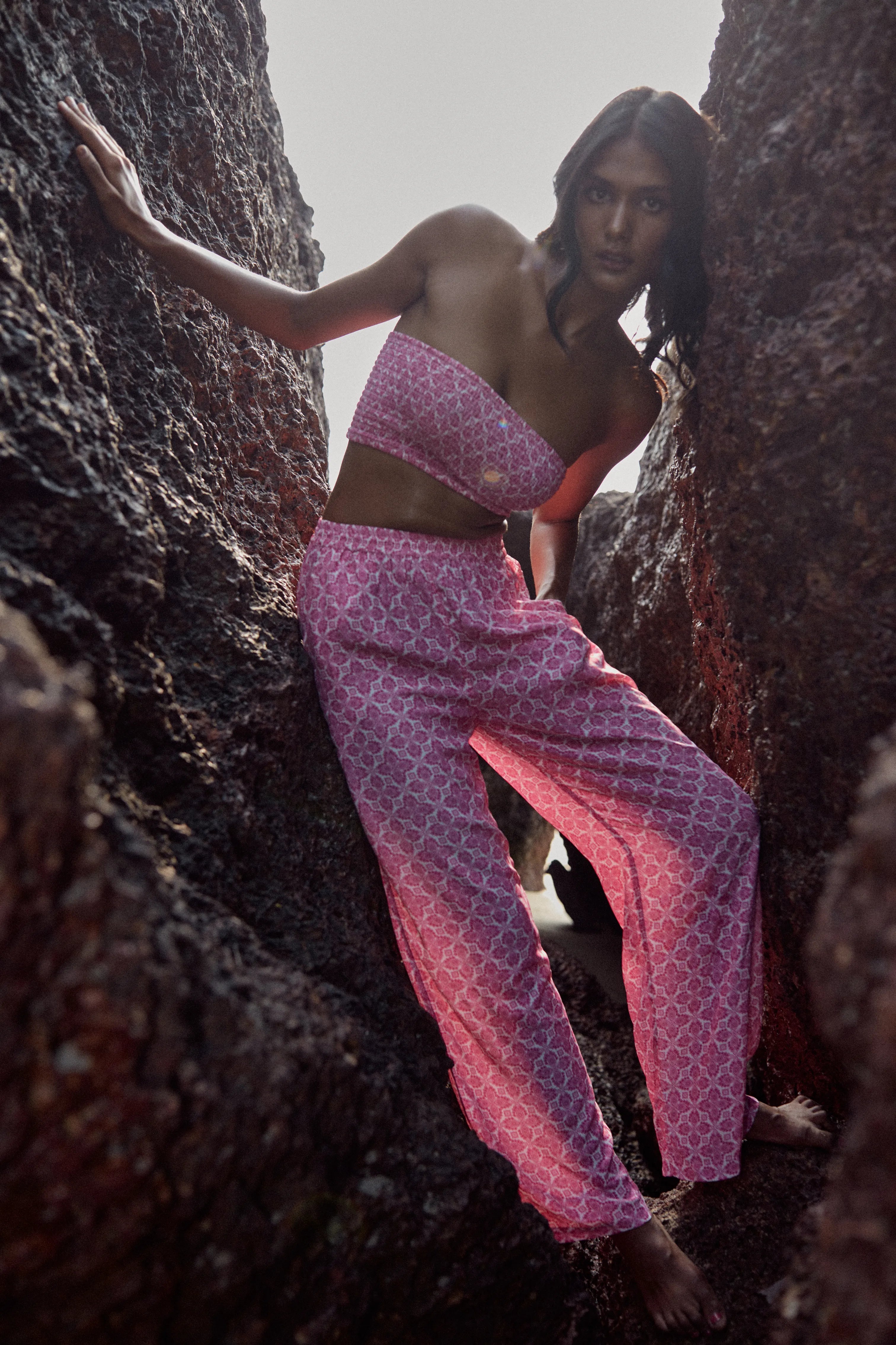 Dalia flowing pants - Rose print