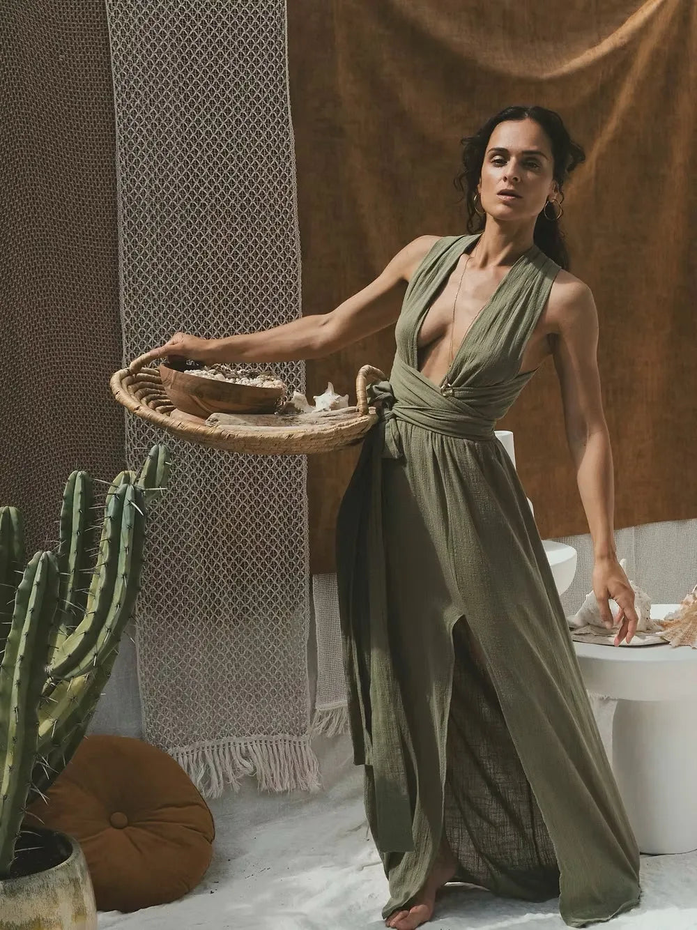 Robe à nouer modulable Tulum - Kaki