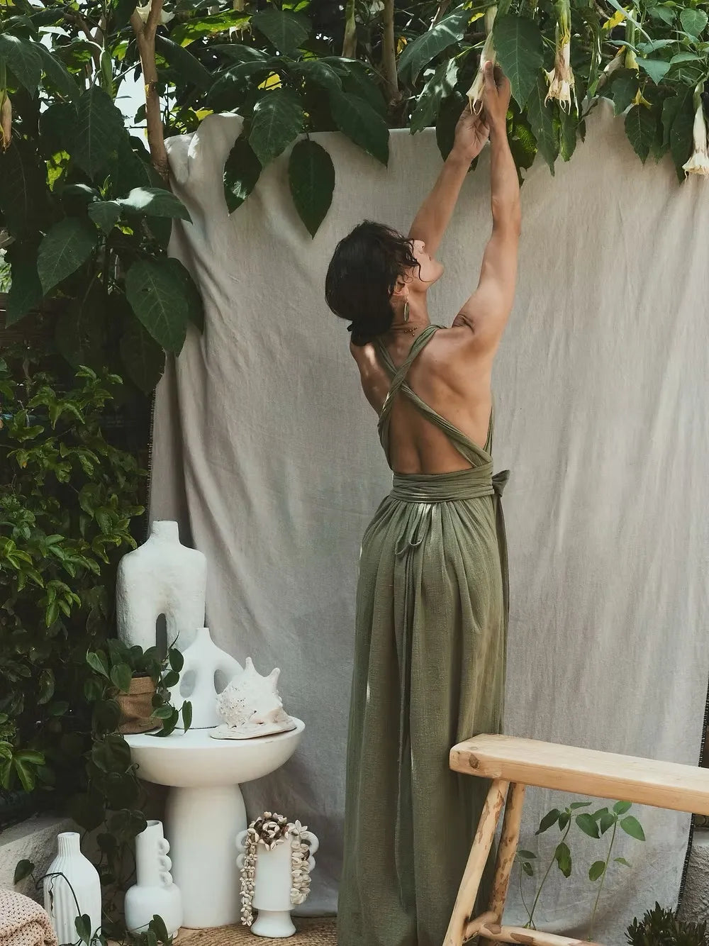 Robe à nouer modulable Tulum - Kaki