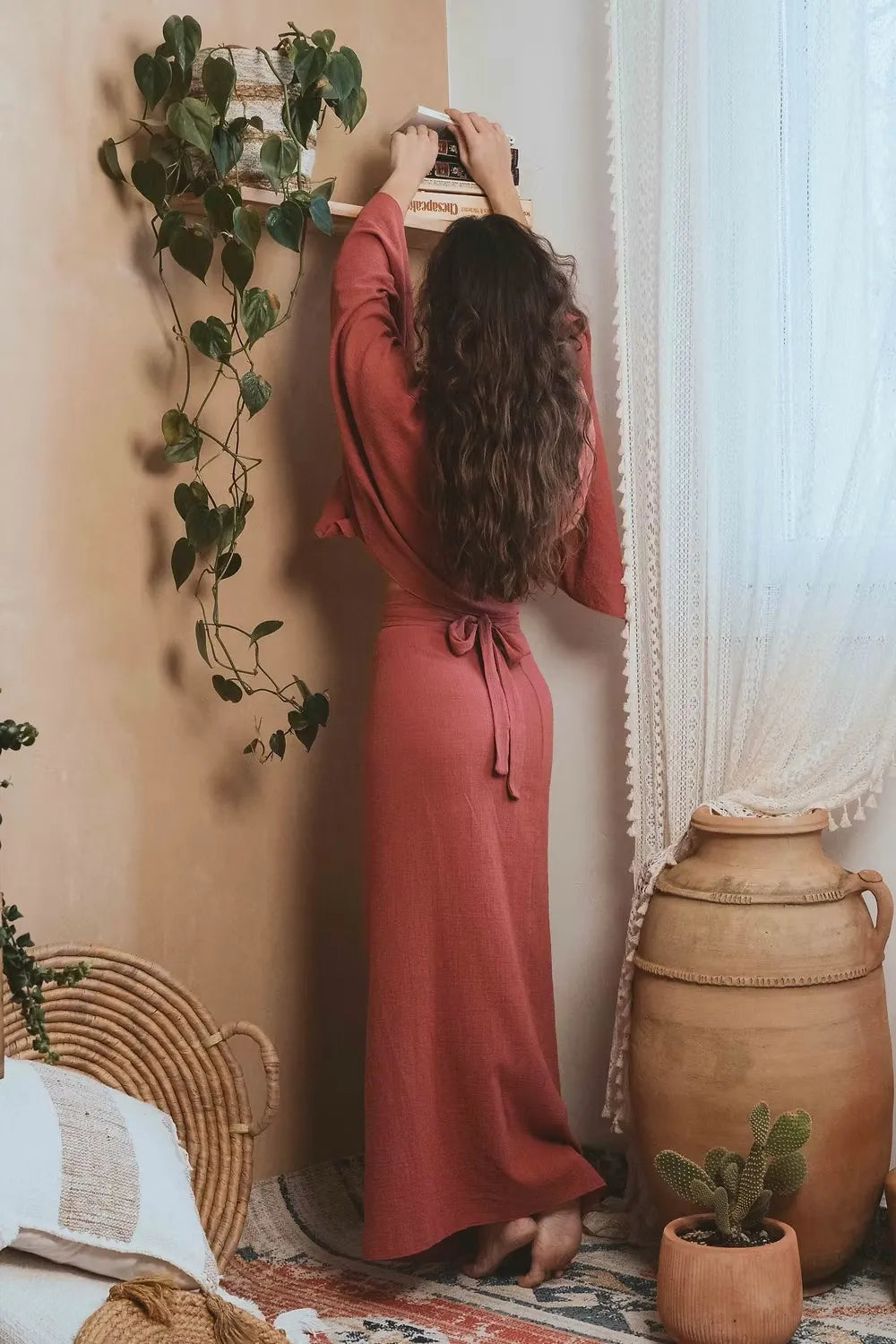 Blouse fluide effet lin Alula - Terracotta