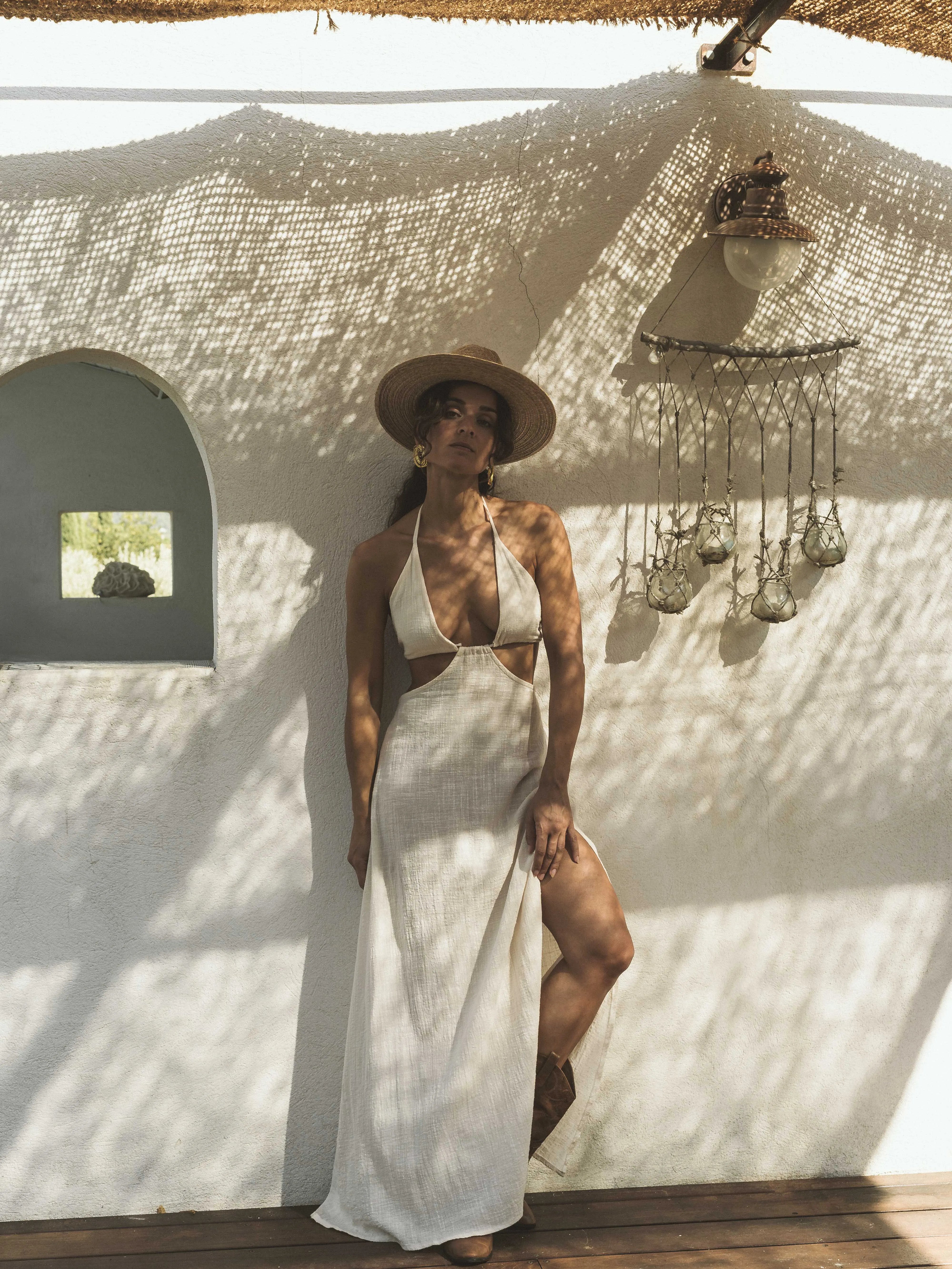 Robe à nouer effet lin Goa - écru