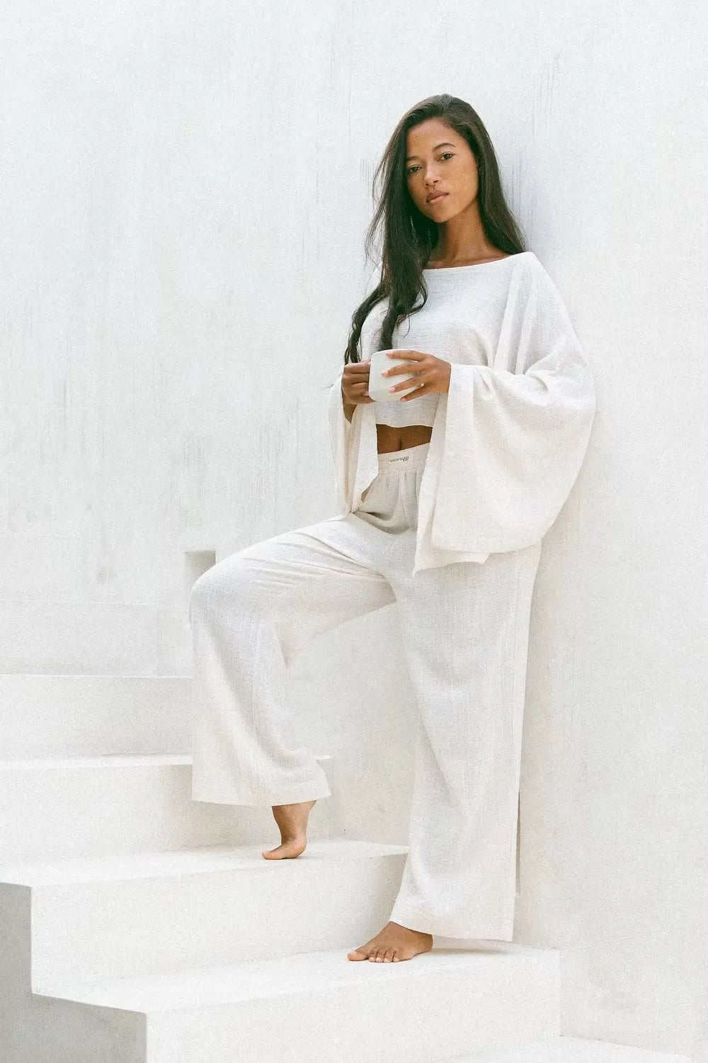 Blouse fluide effet lin Alula - écru