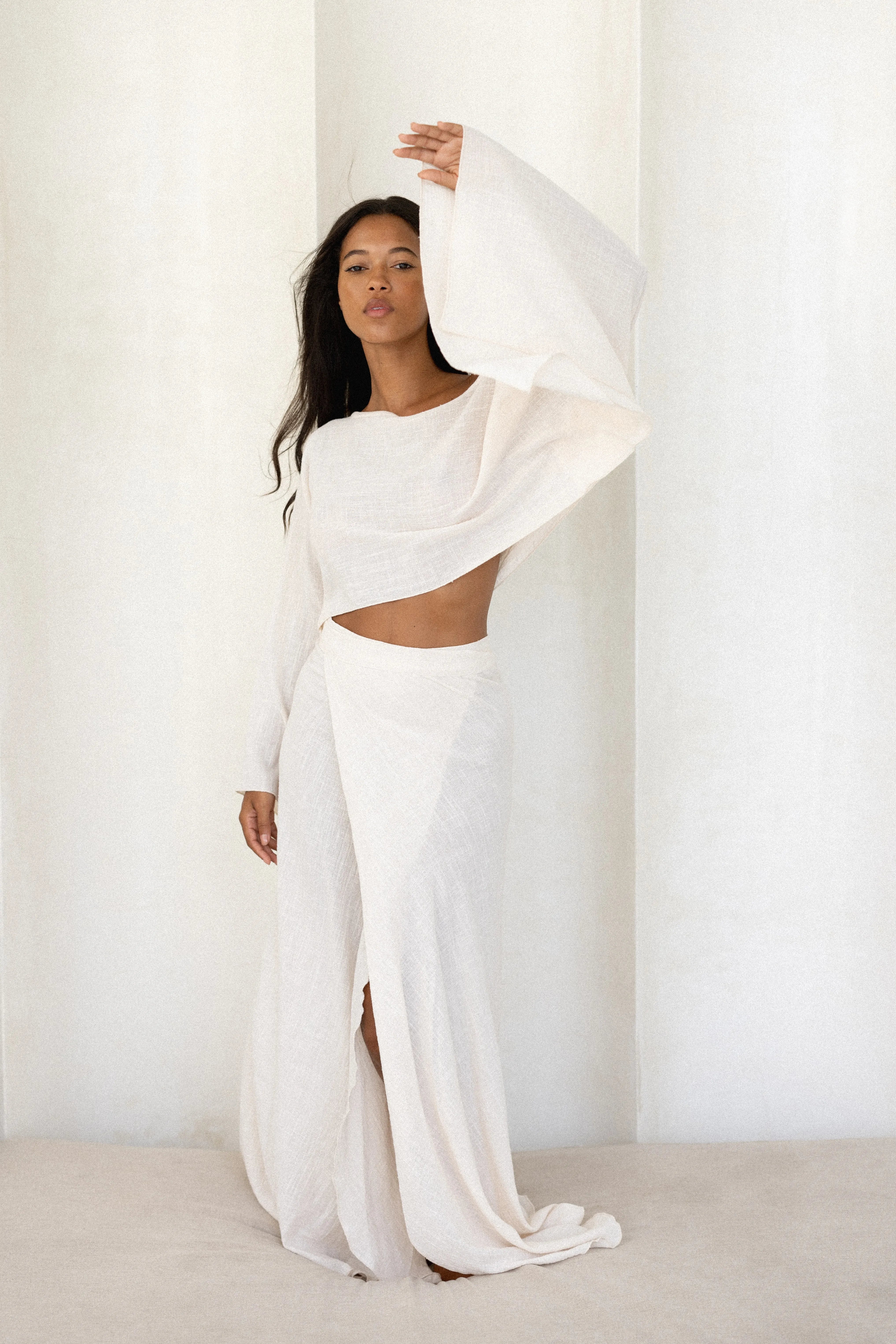 Blouse fluide effet lin Alula - écru