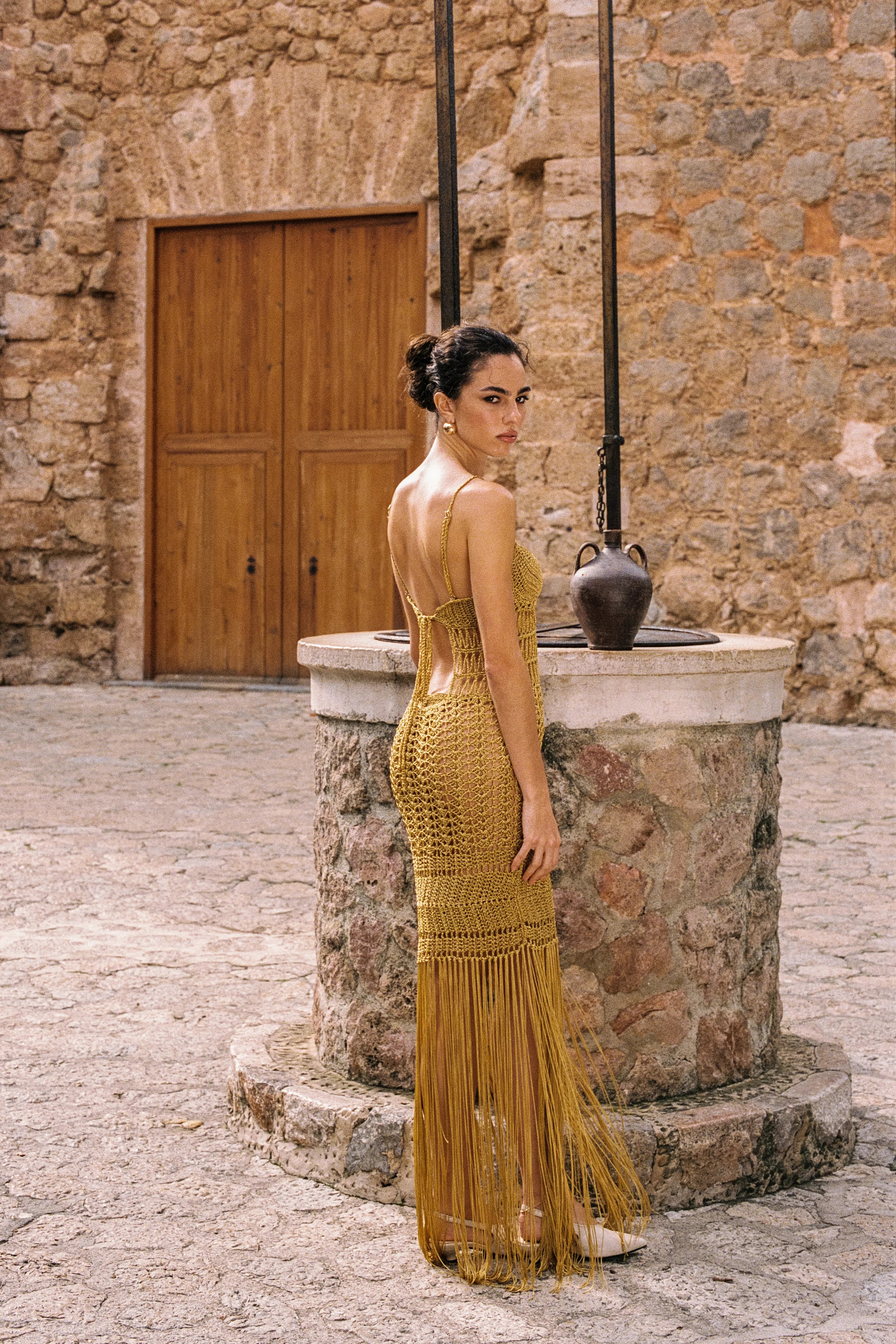 Freya Handmade crochet dress bustier inspired - Divine Gold