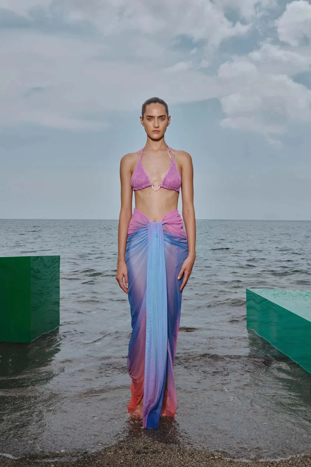 Jupe longue en mesh effet Tie & Dya Nia - Amaranta
