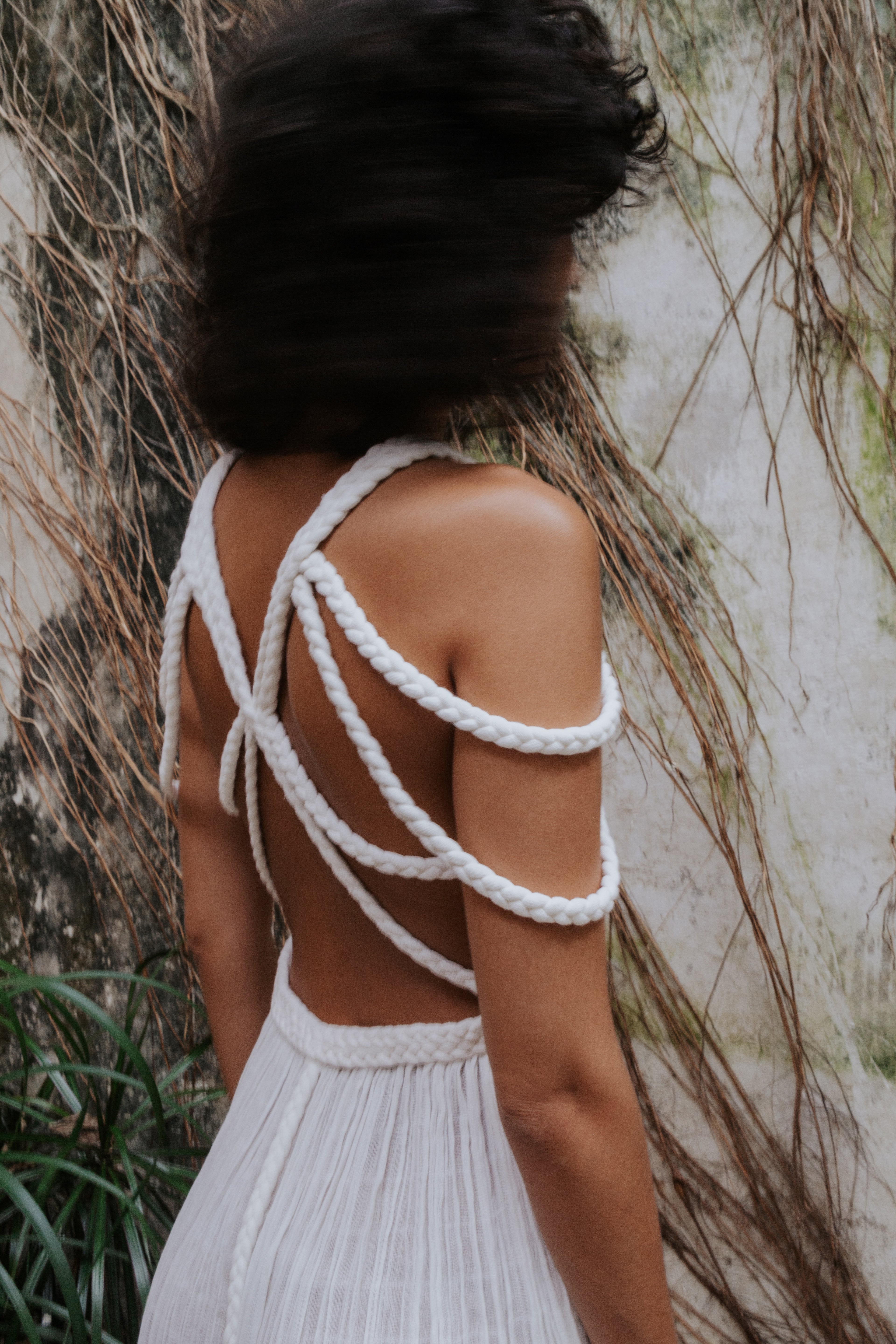 Maxi Robe Severyna tressee blanche