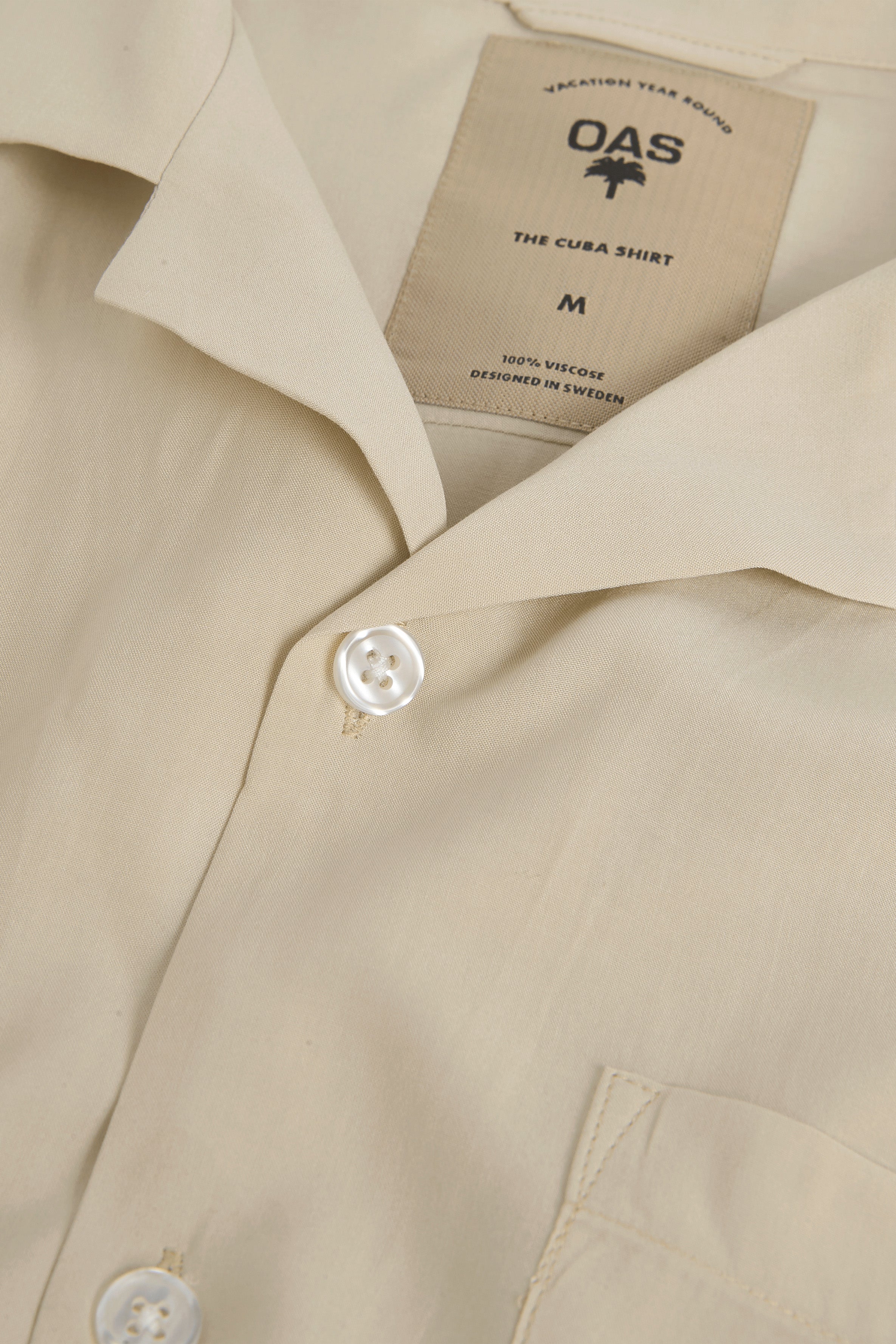 OAS - Chemise manches courtes unie sable