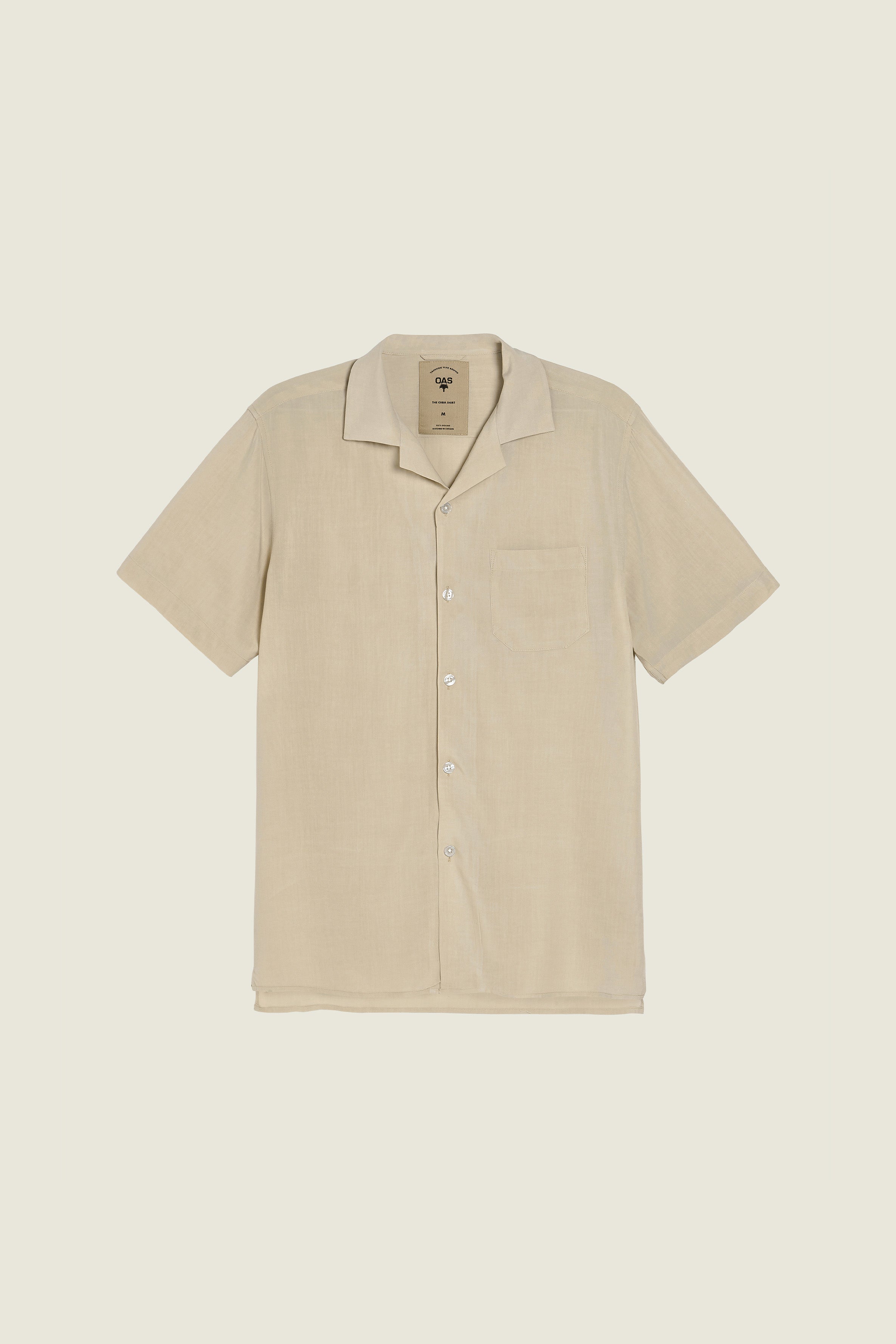OAS - Chemise manches courtes unie sable