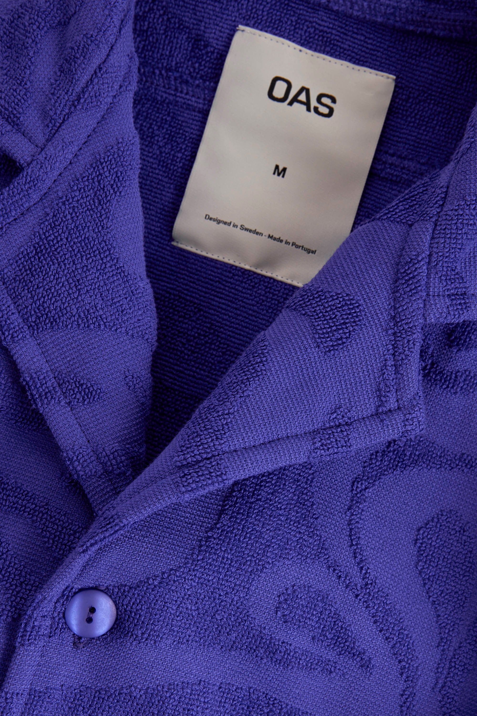 OAS Chemise texturee en eponge Cuba bleu