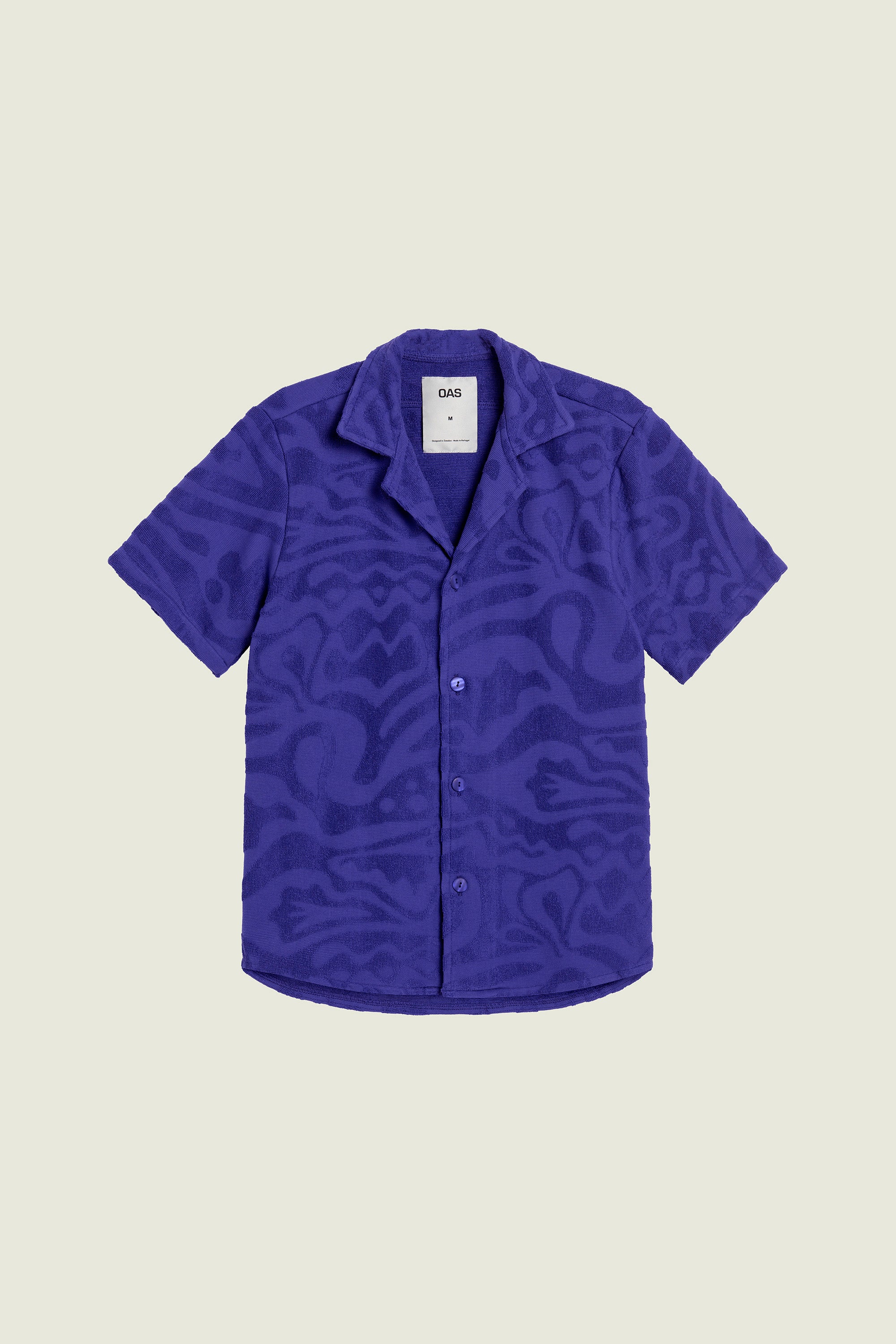 OAS Chemise texturee en eponge Cuba bleu