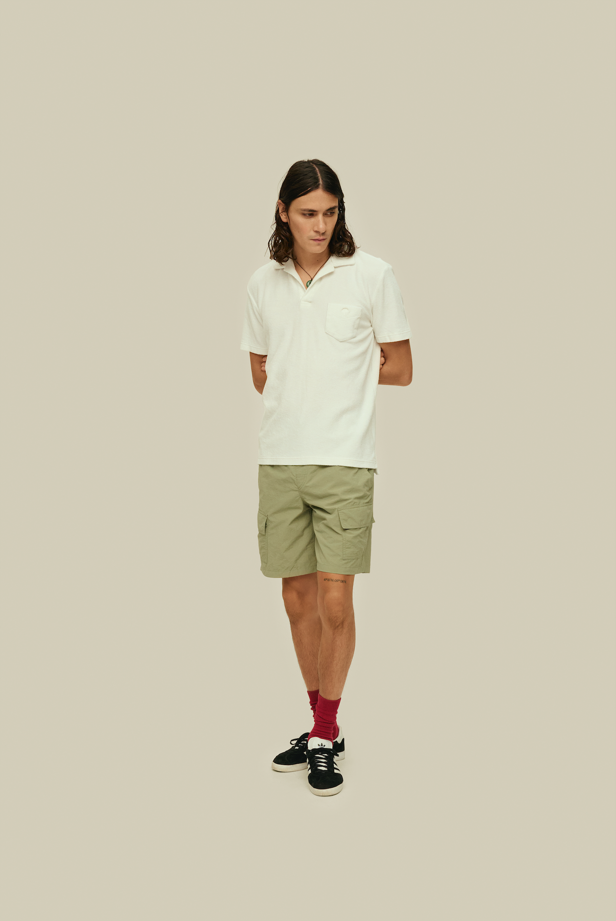 OAS Polo Terry en eponge blanc