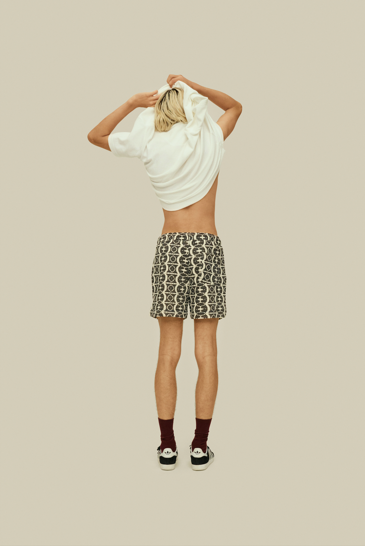 OAS Short Hypnotise filet a motifs noir et ecru