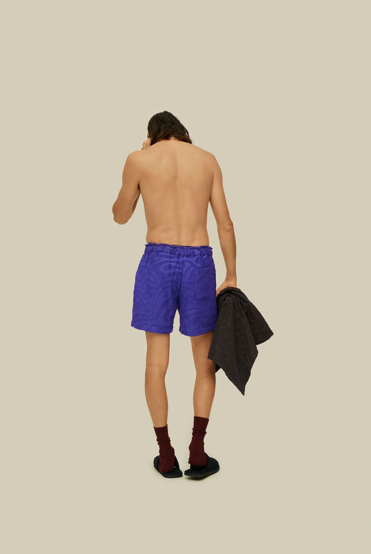OAS Short Terry texture en eponge bleu