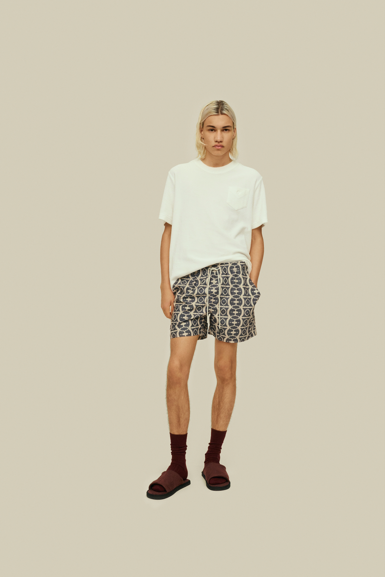 OAS Short de bain Forge Hypnotise noir et ecru