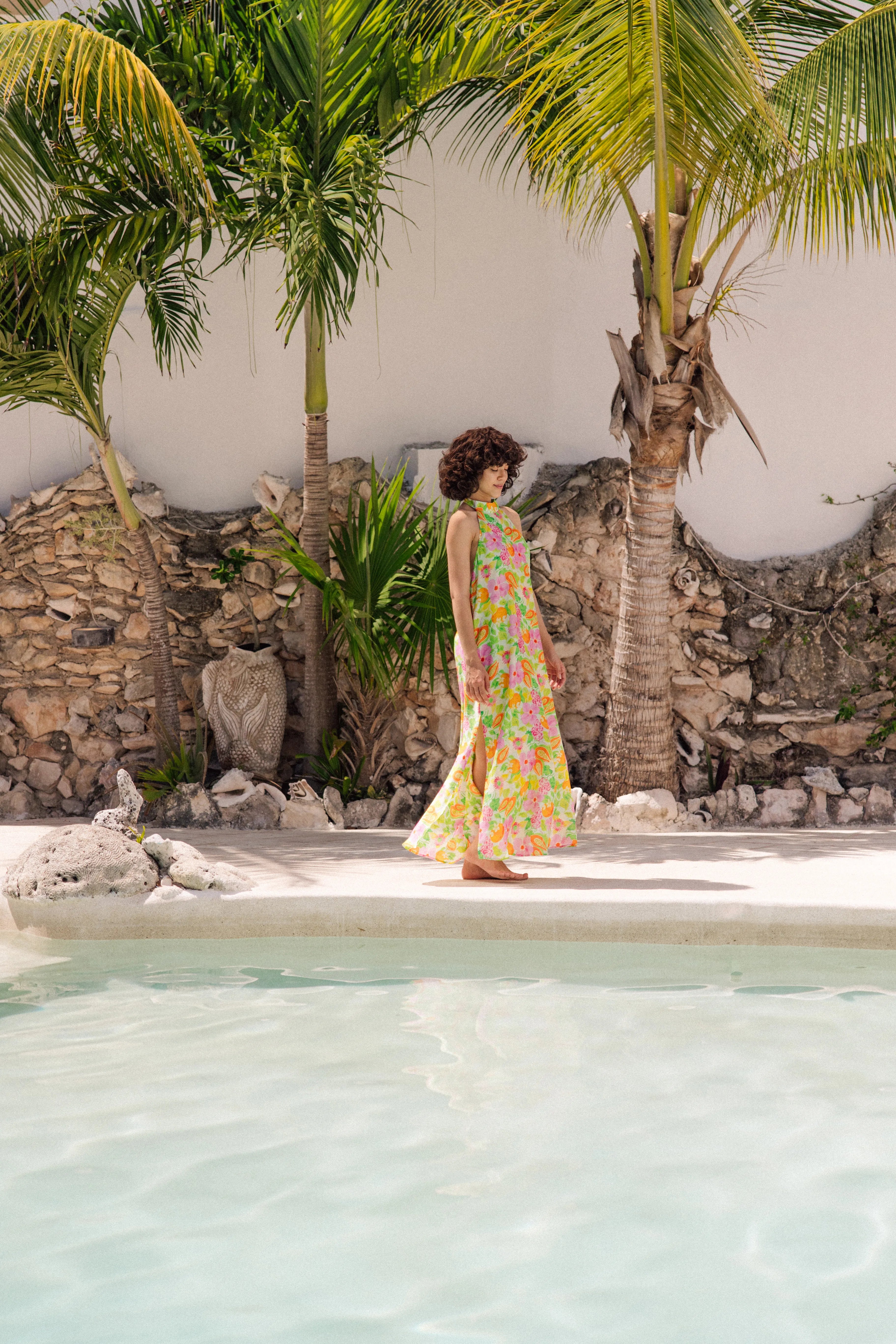 Chloe open-back floral maxi dress