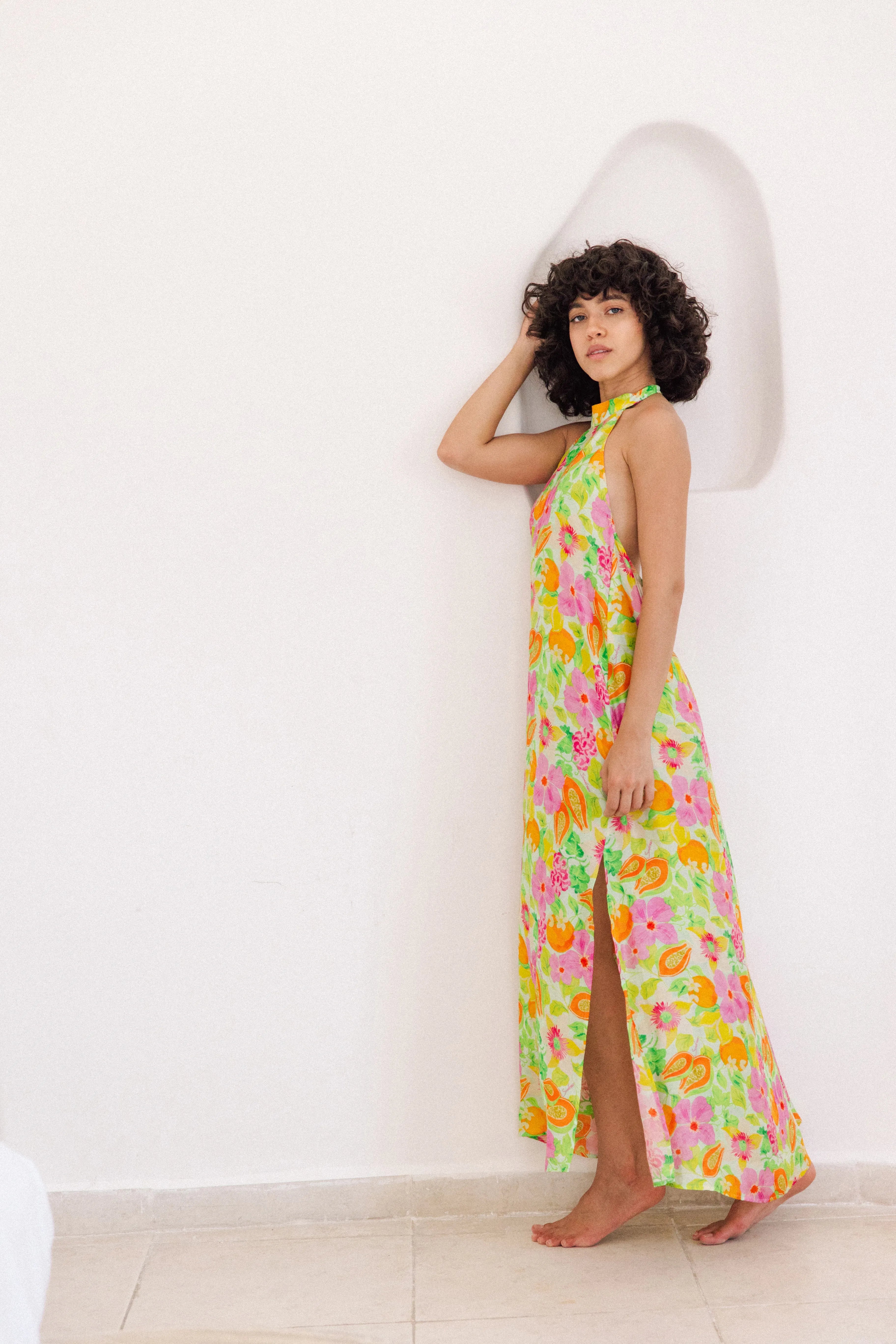 Chloe open-back floral maxi dress