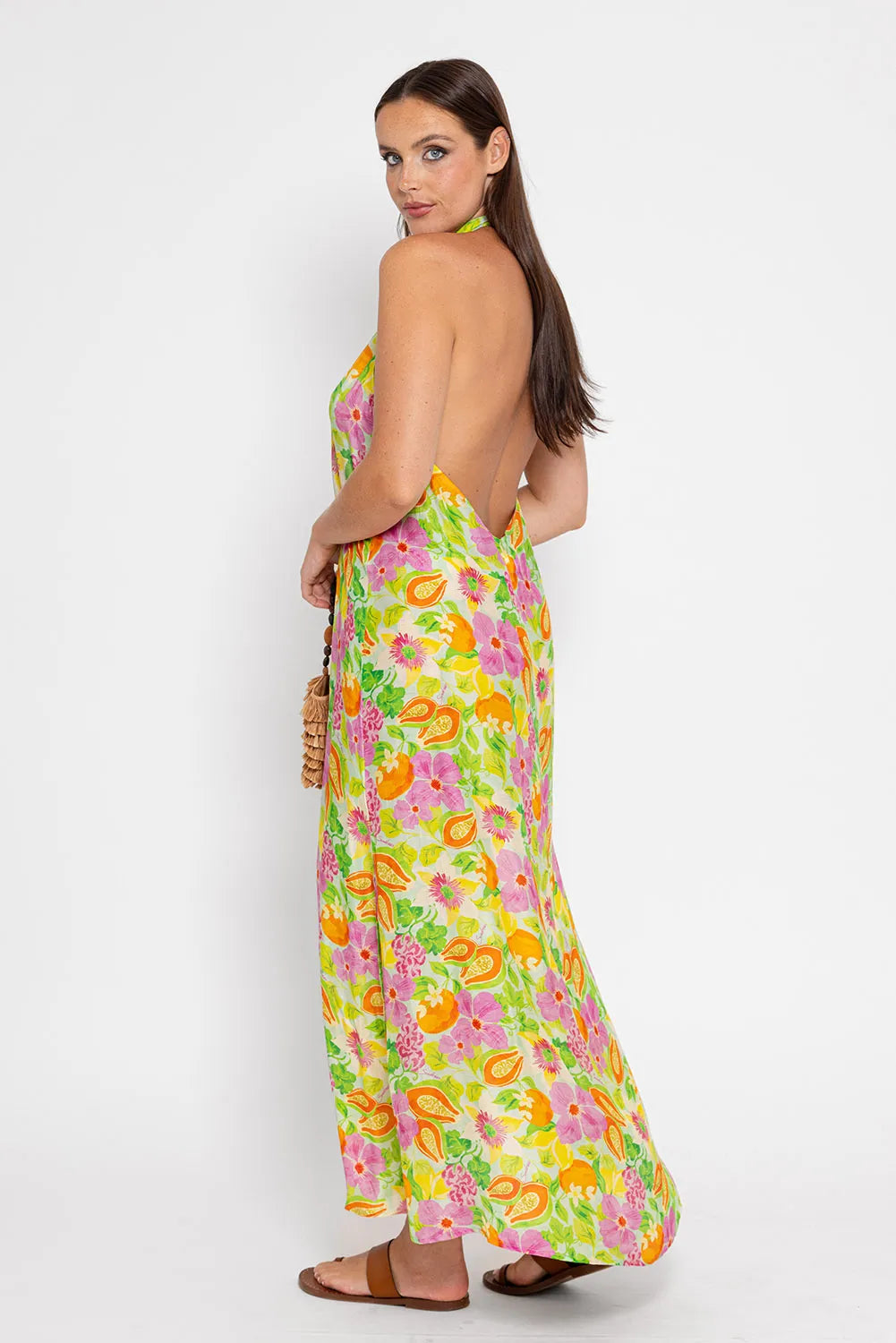 Chloe open-back floral maxi dress