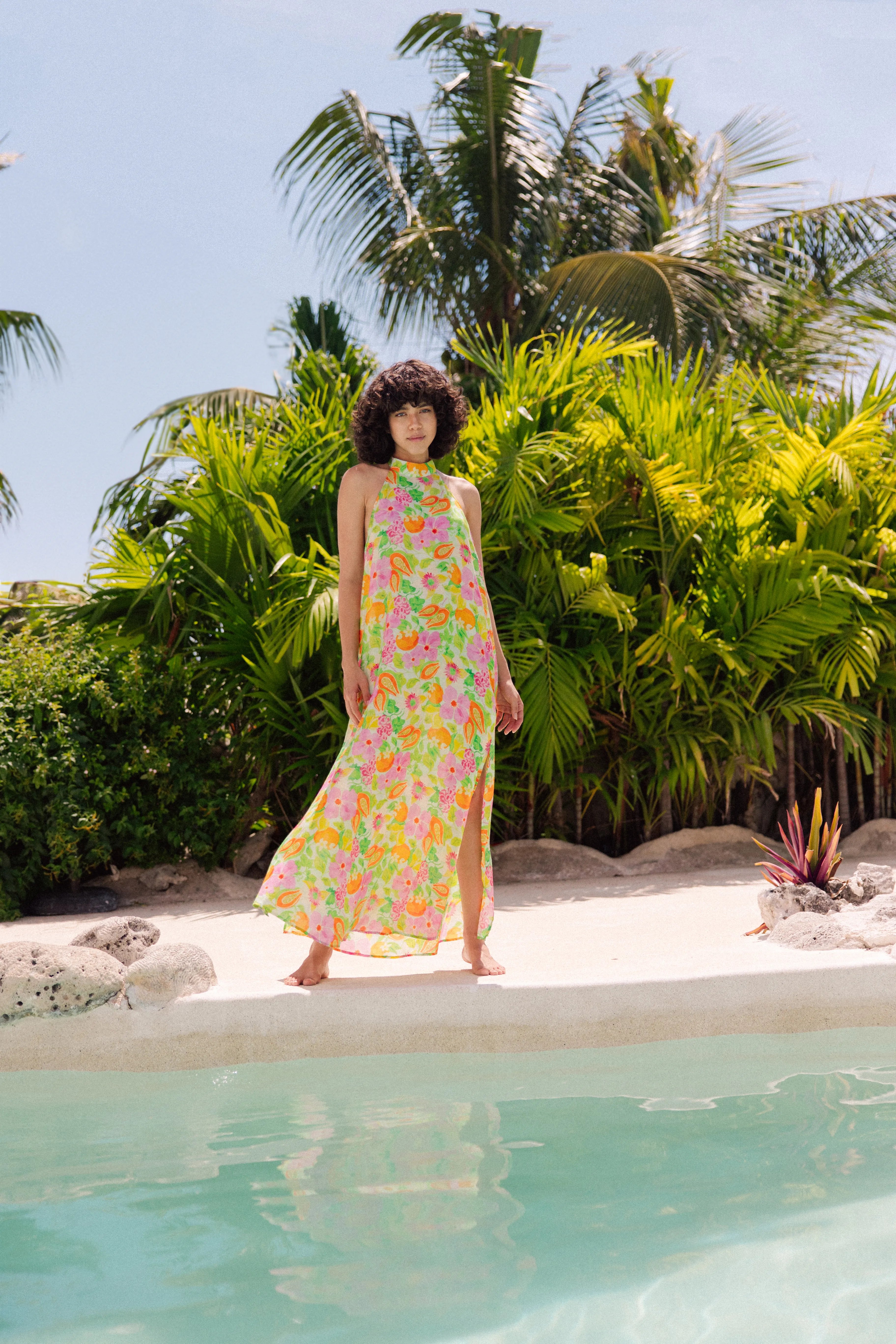 Chloe open-back floral maxi dress