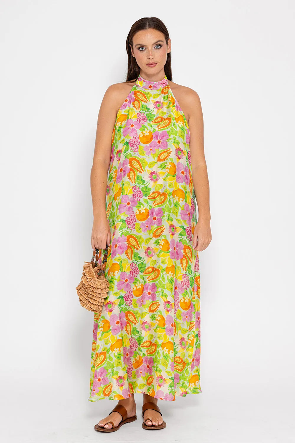 Chloe open-back floral maxi dress