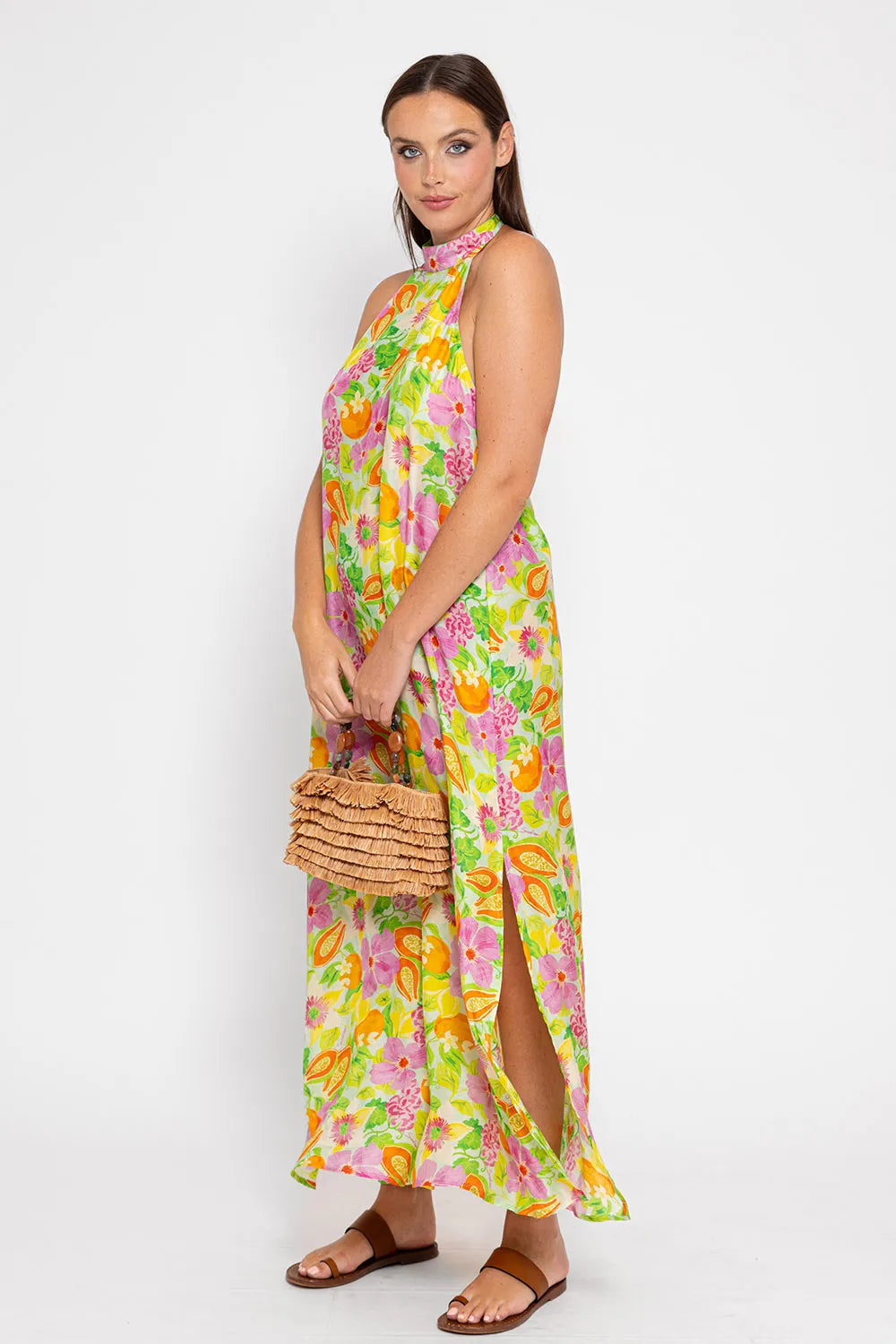 Chloe open-back floral maxi dress