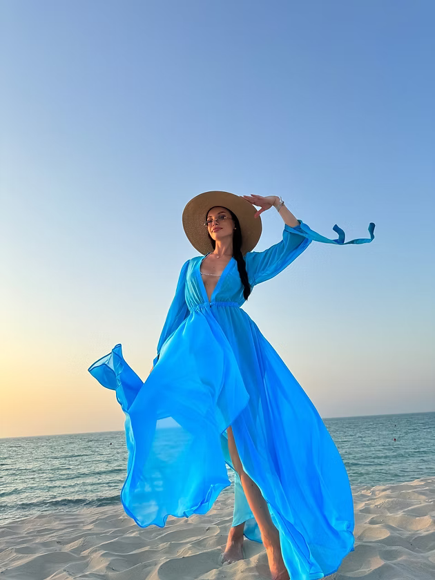 Robe longue Katya - Blue