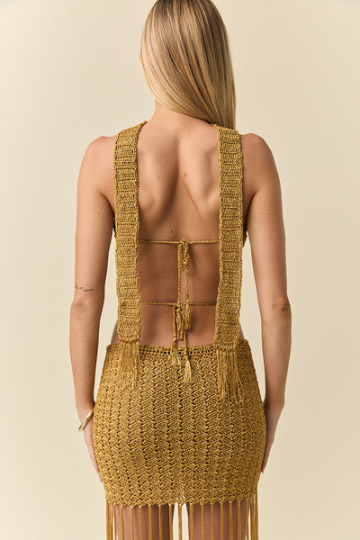 jupe crochet gaia dorée