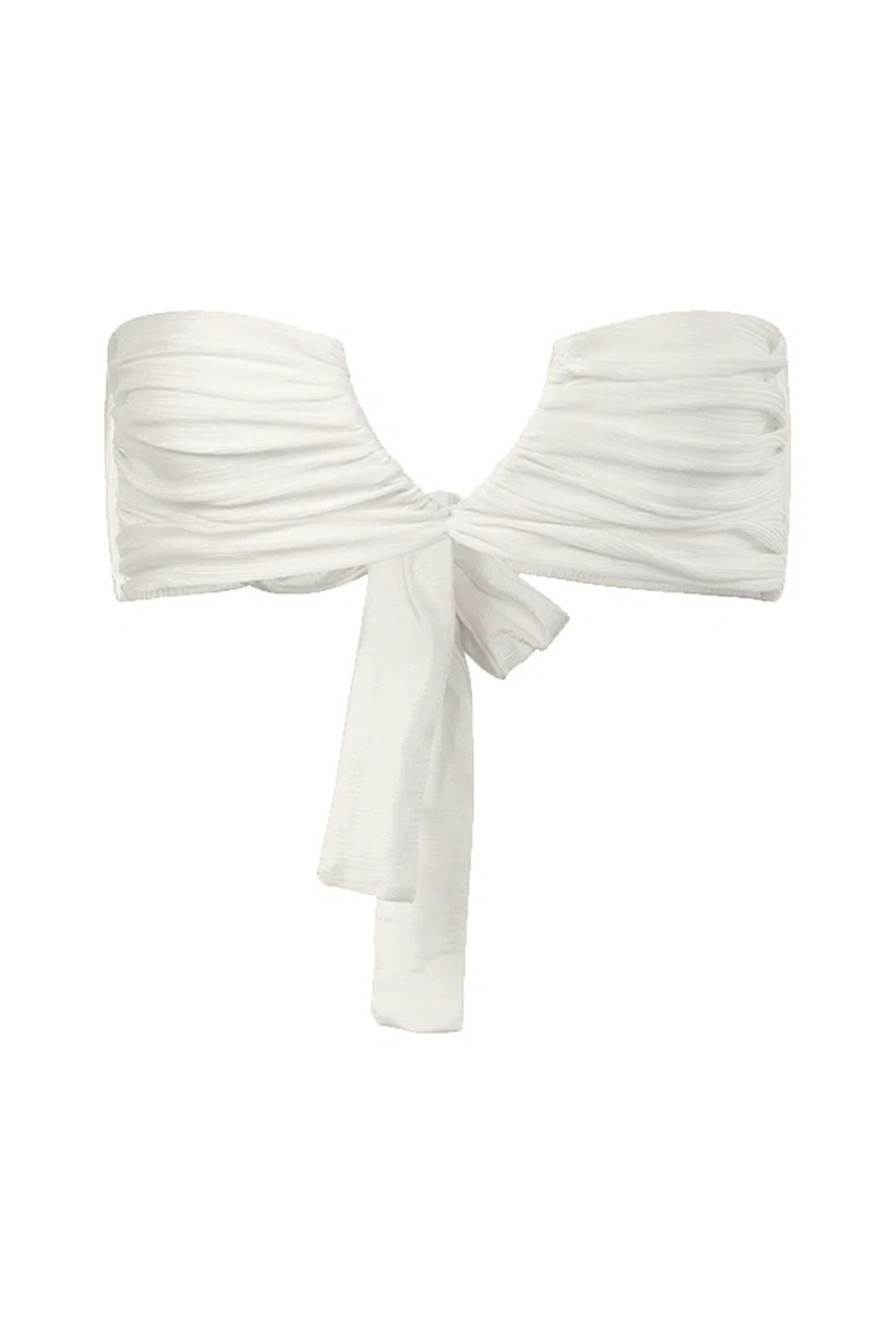Haut de maillot de bain abigaelle structuré - Blanc nacré