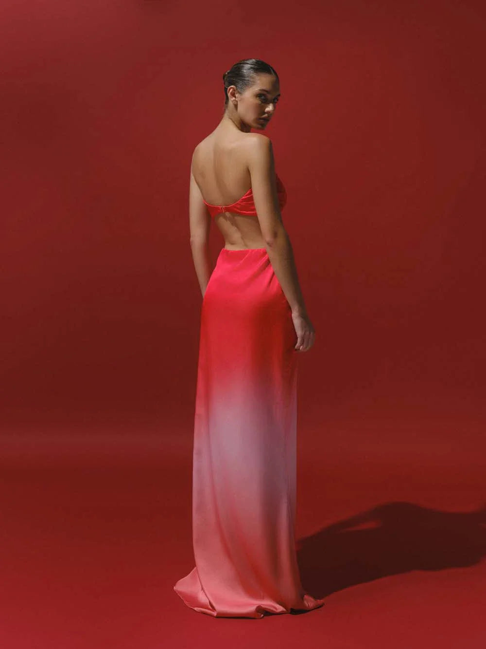 Robe longe Riri Tie & Dye - Rouge Off
