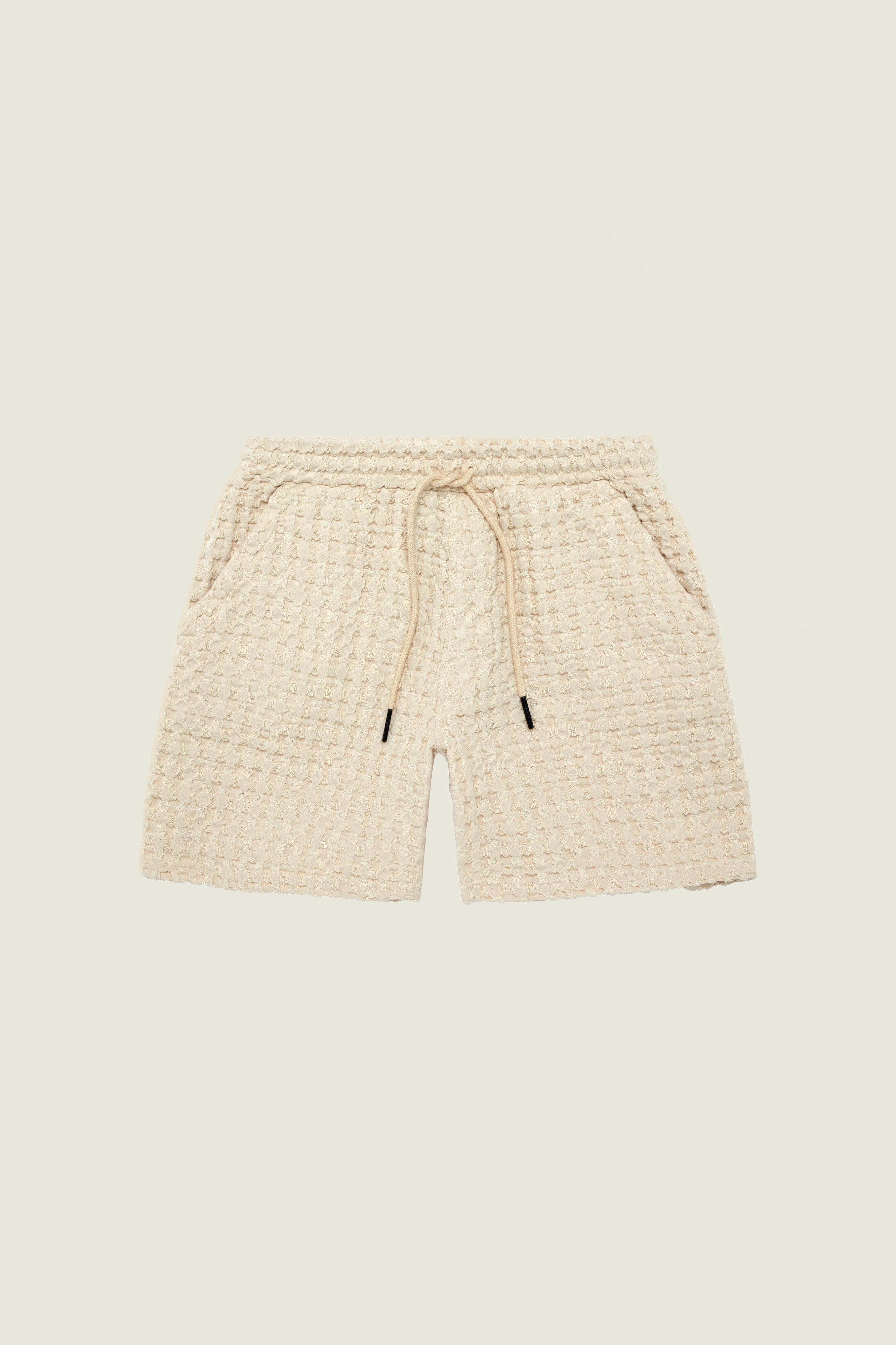 Short gauffré écru