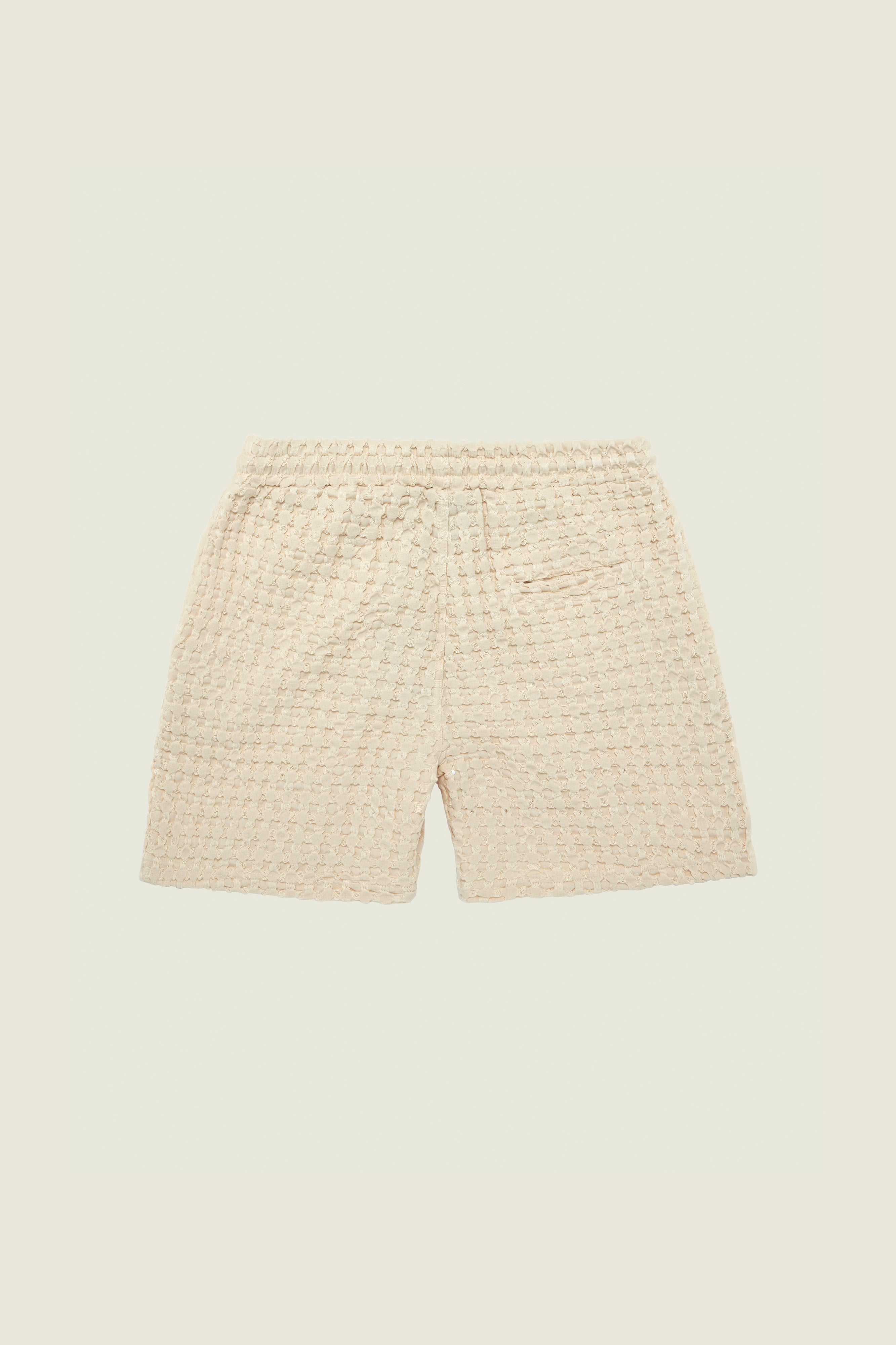 Short gauffré écru