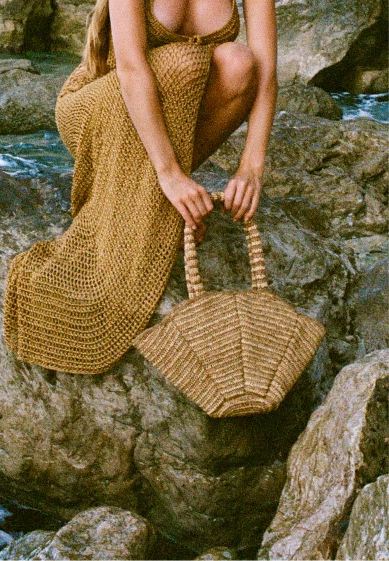 Sac en raphia Coquillage