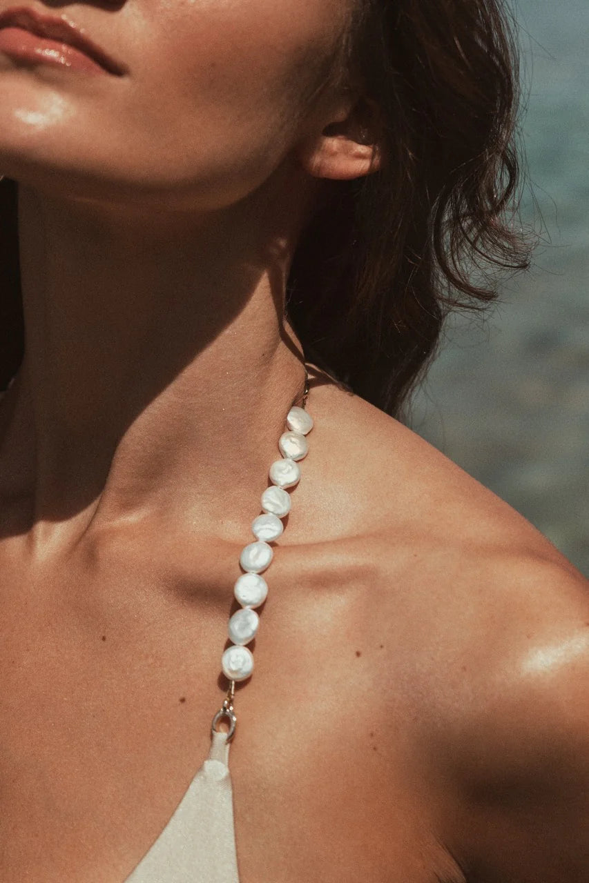 Haut de bikini à perles Escalet - Sand