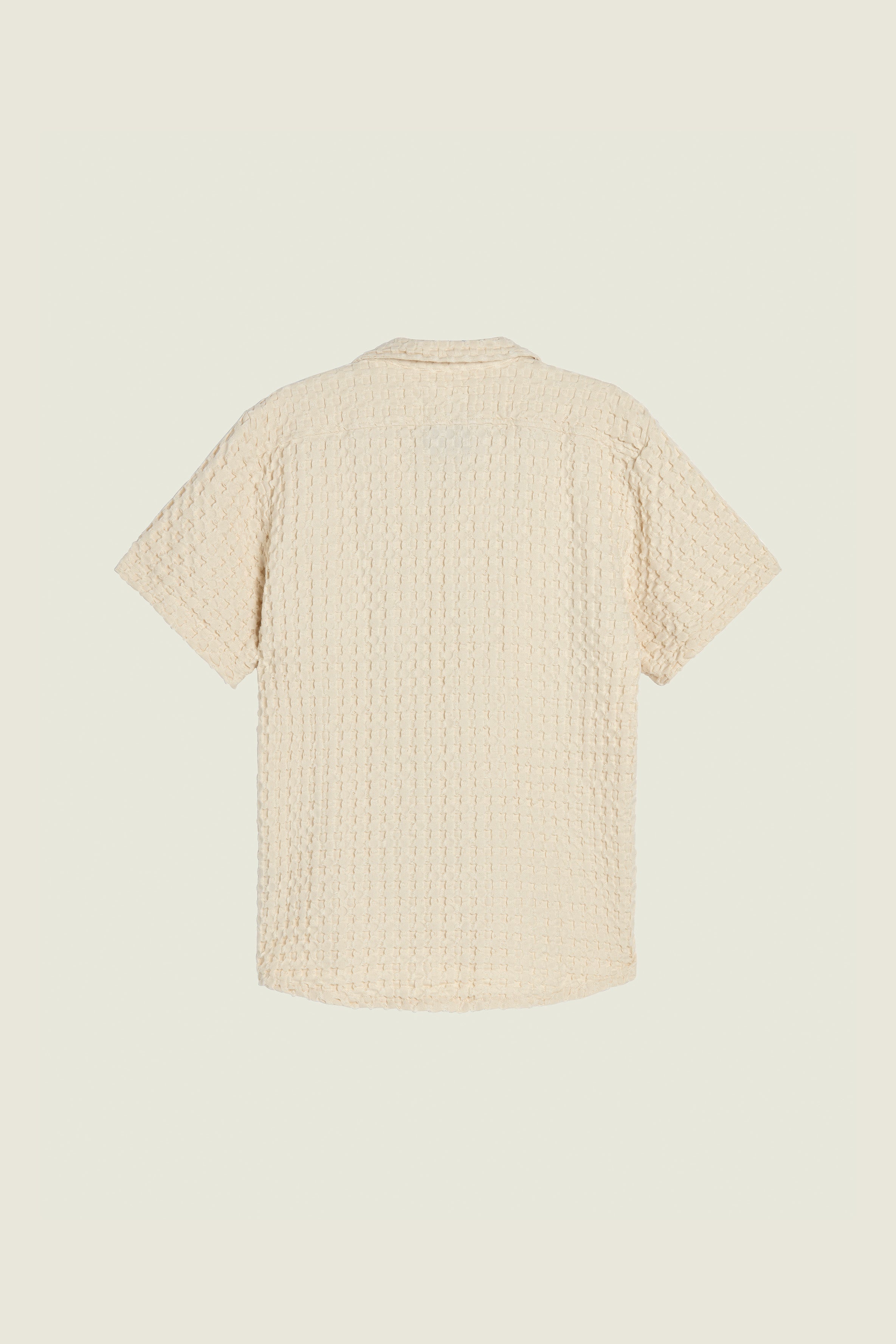 Chemise Cuba gauffrée écrue