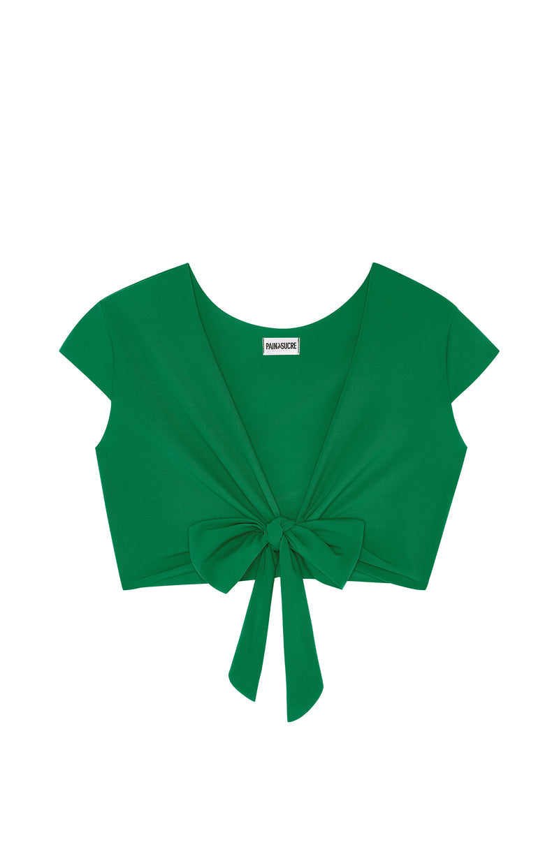 Crop-top cache coeur reversible Tako - Vert Jade