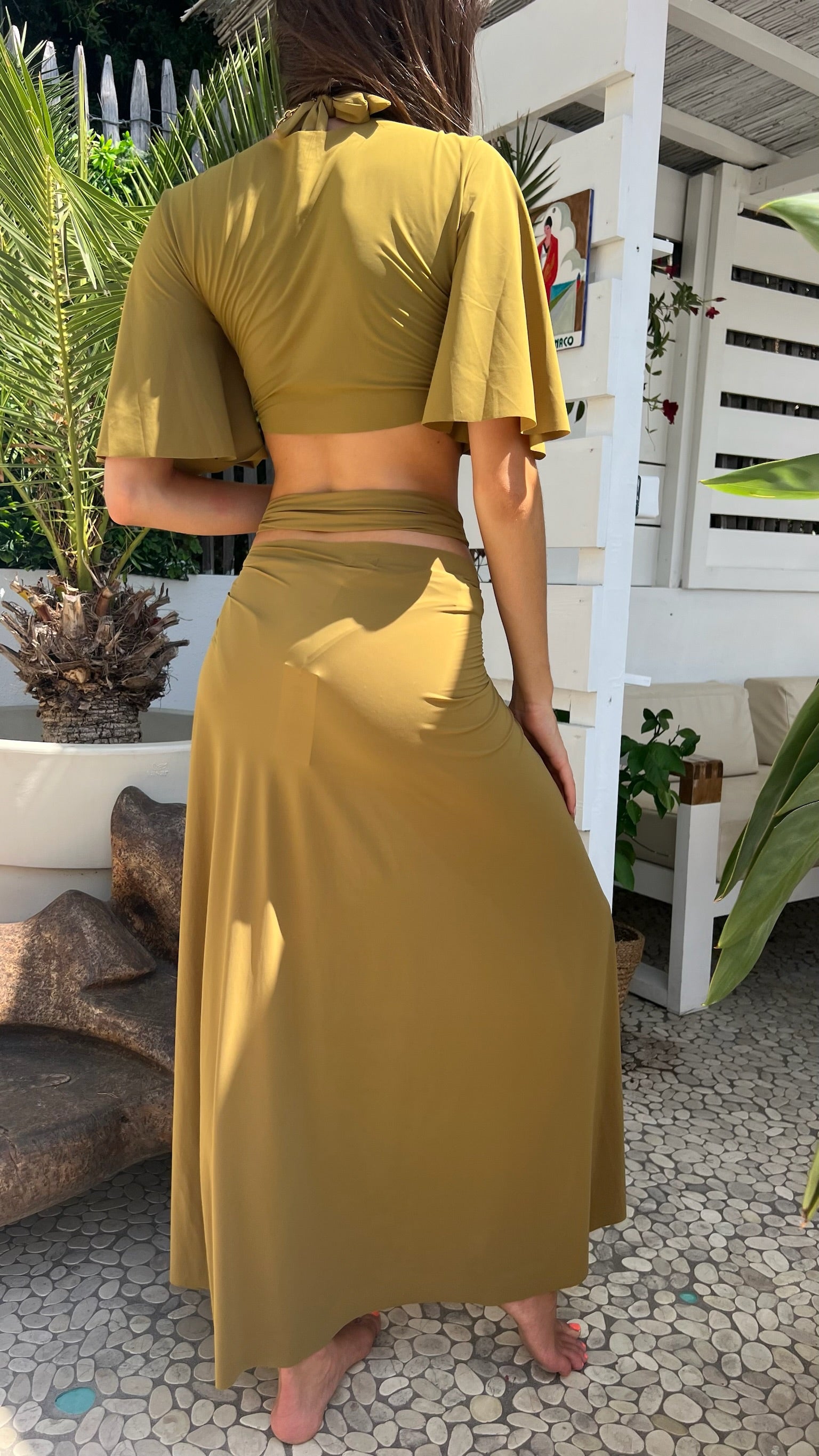 Crop top cache coeur - Bronze
