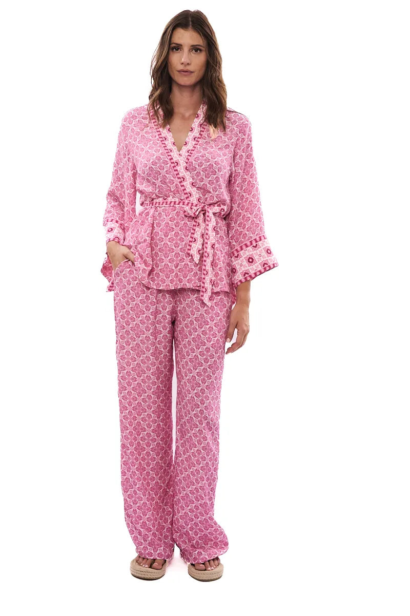 Kimono Dalia - Imprimé Rose