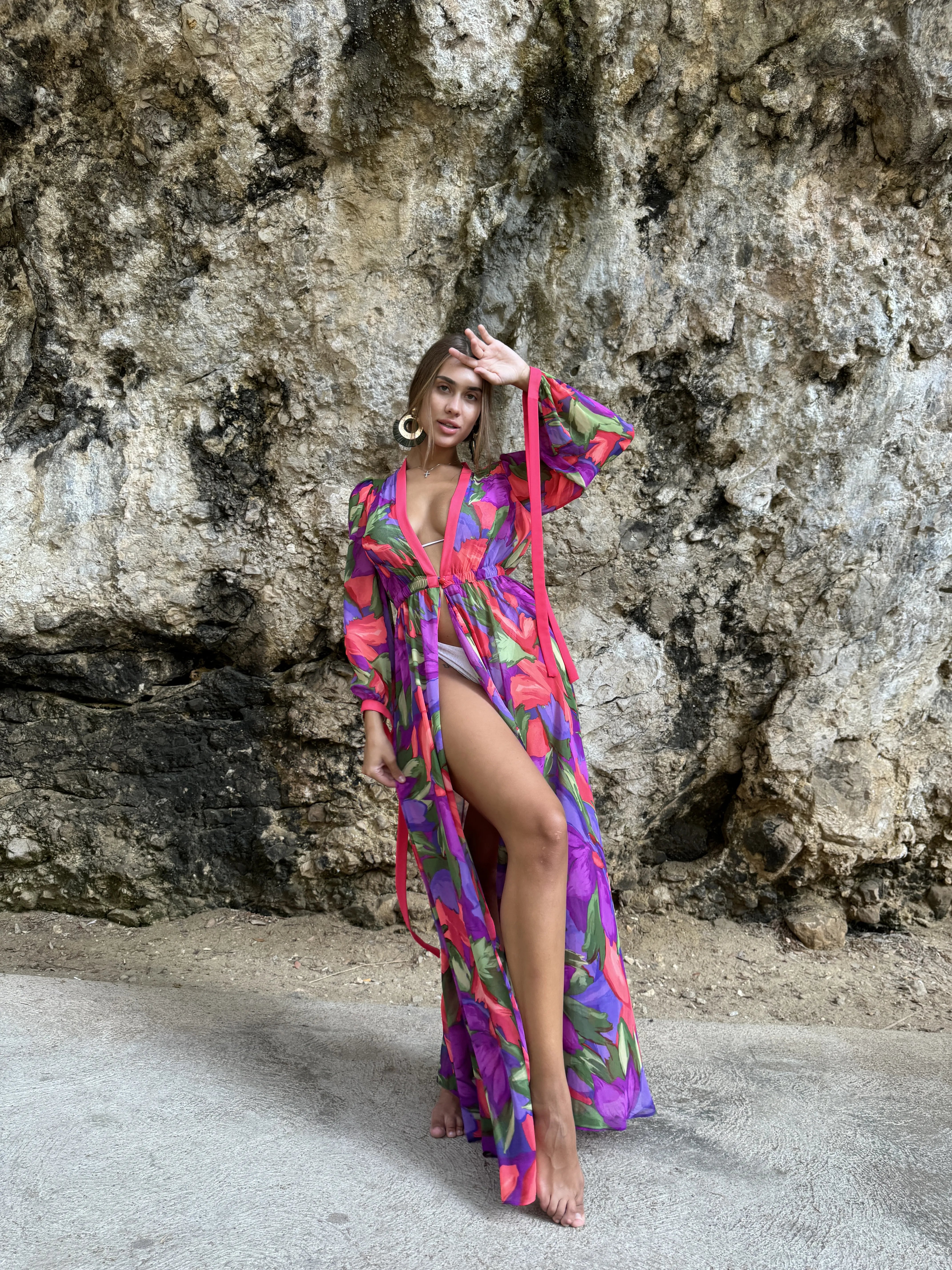 Robe style Caftan à fleurs