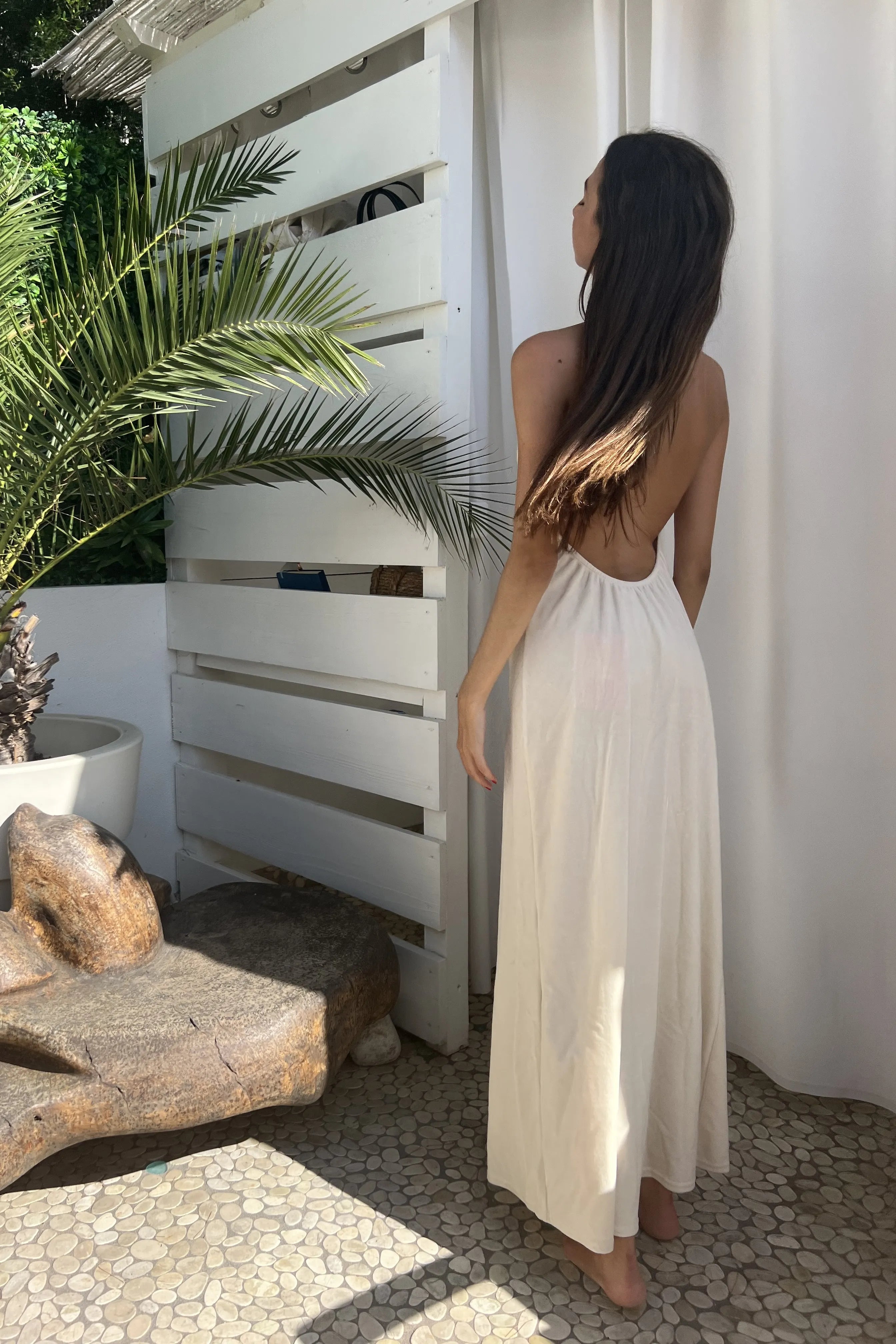 Robe Dos Nu Monica en velours éponge