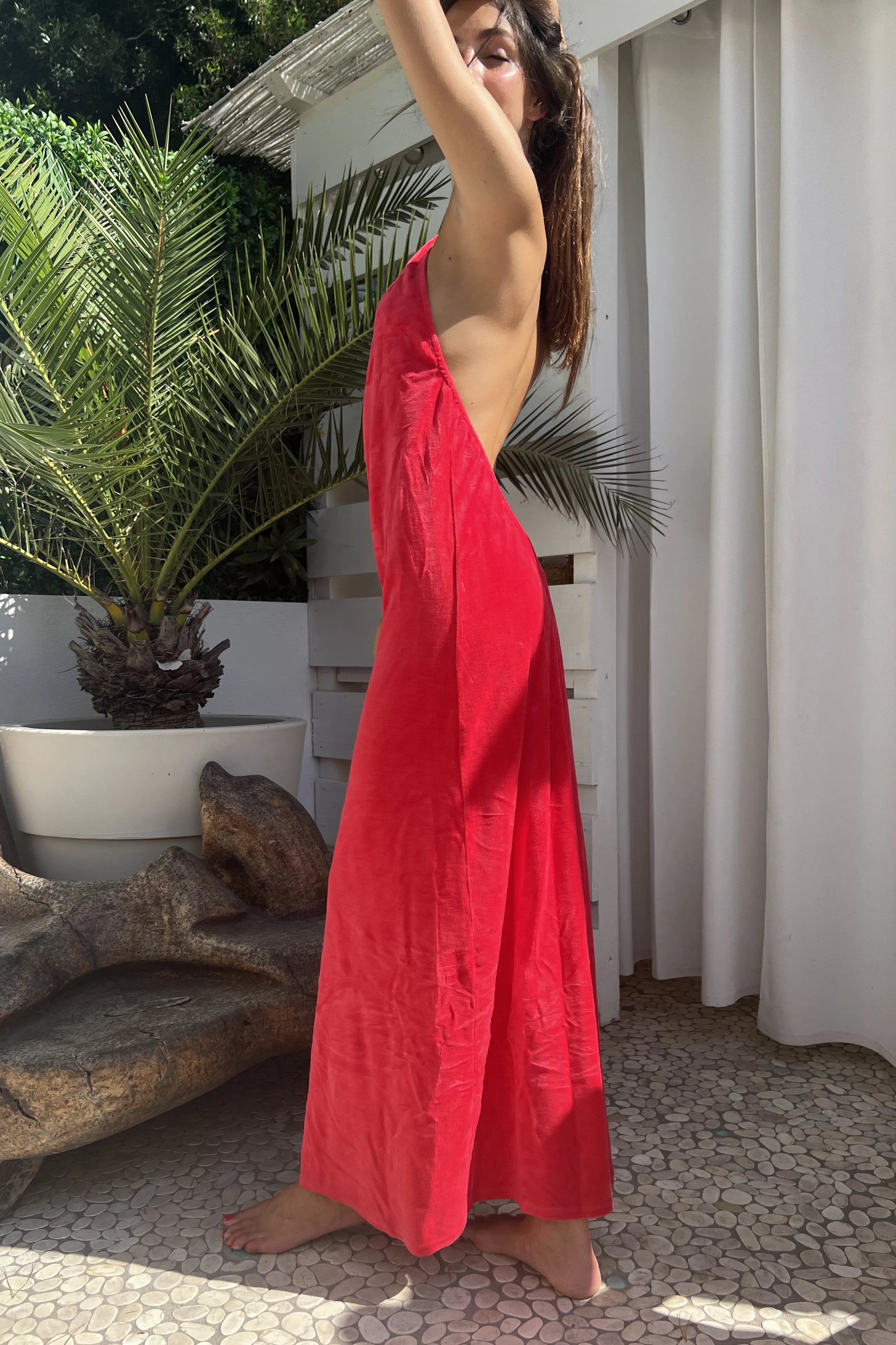 Robe Dos Nu Monica en velours éponge