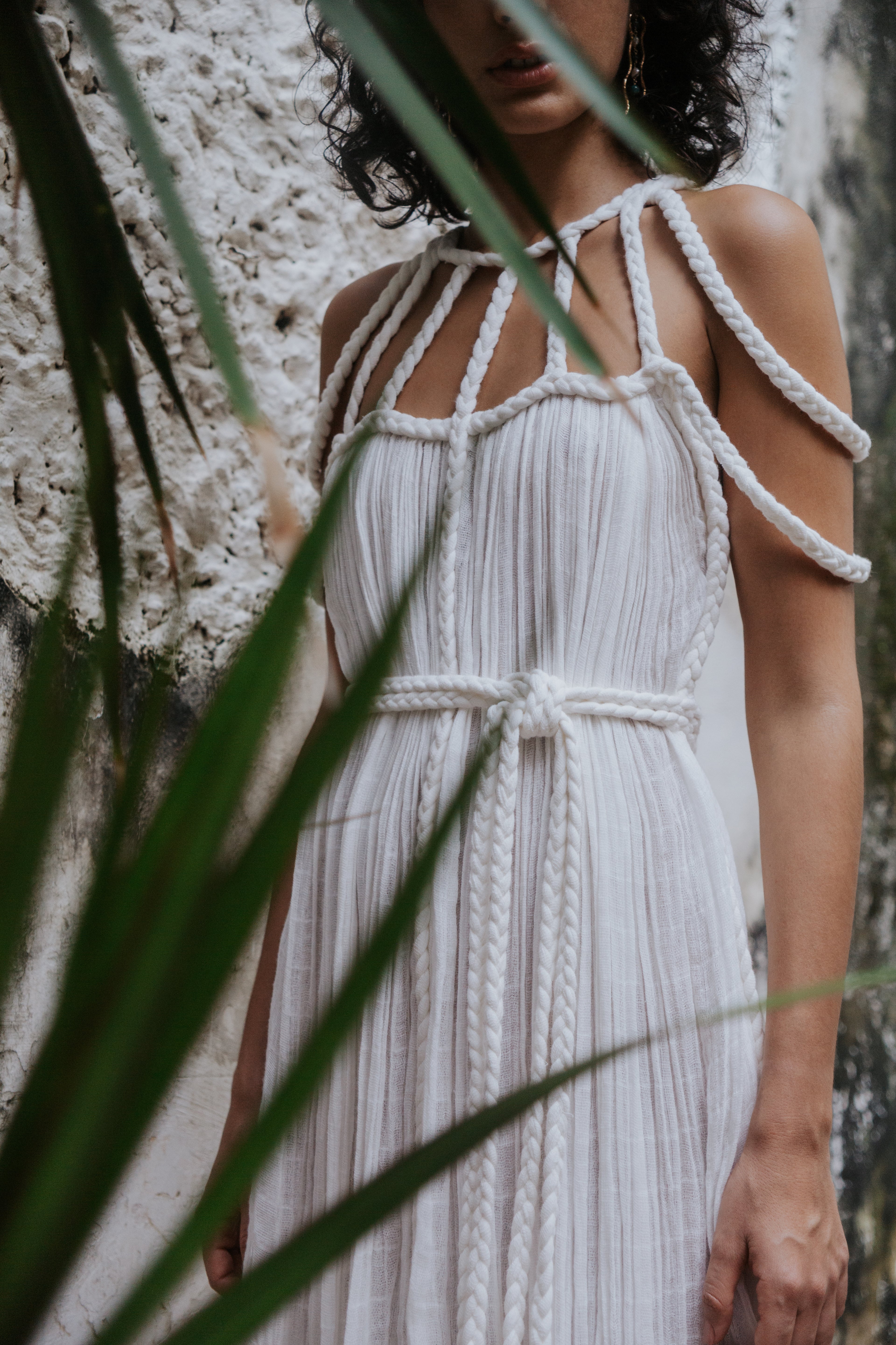 Maxi Robe Severyna tressee blanche