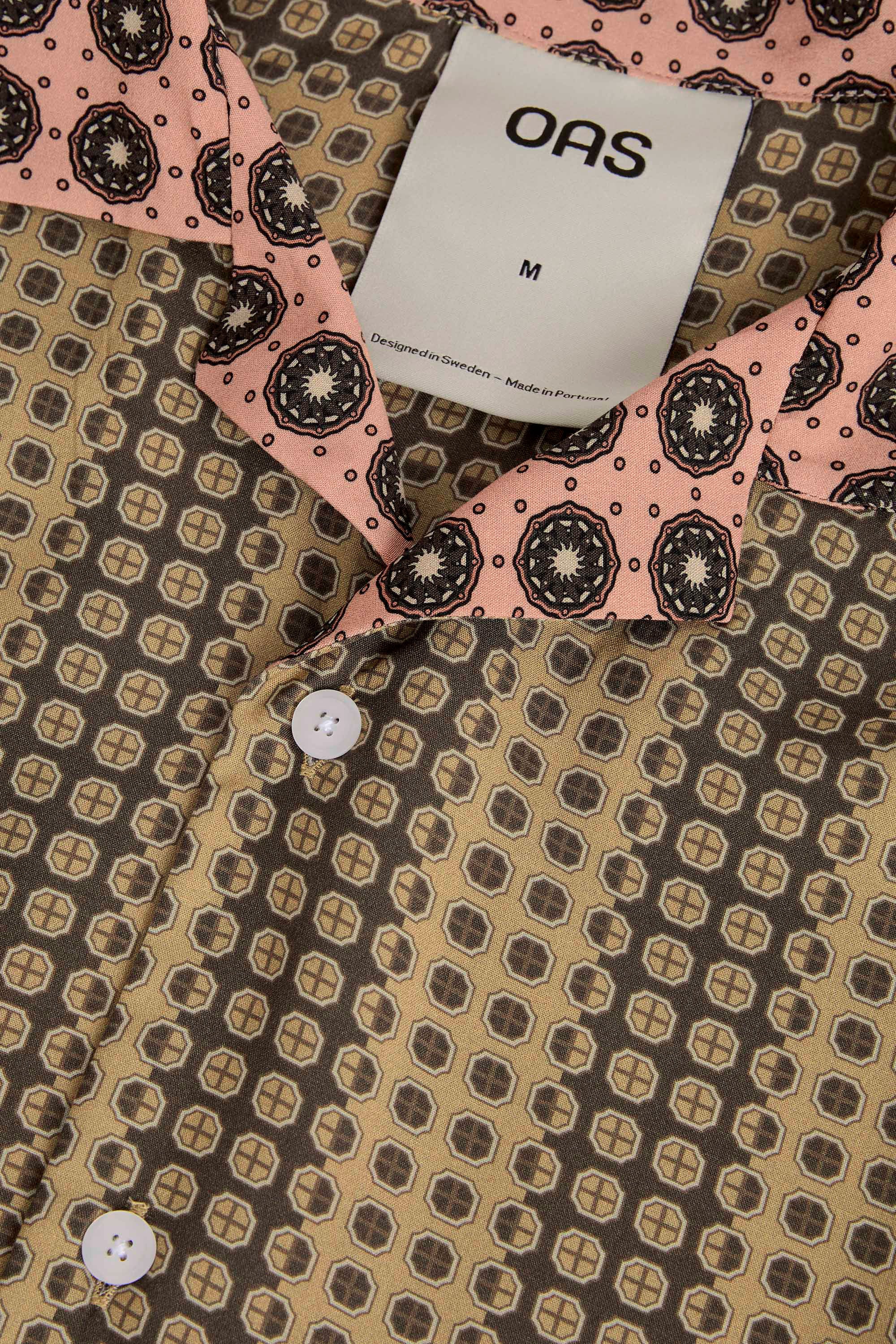 OAS - Chemise manches courtes Reverie a motifs kaki et rose