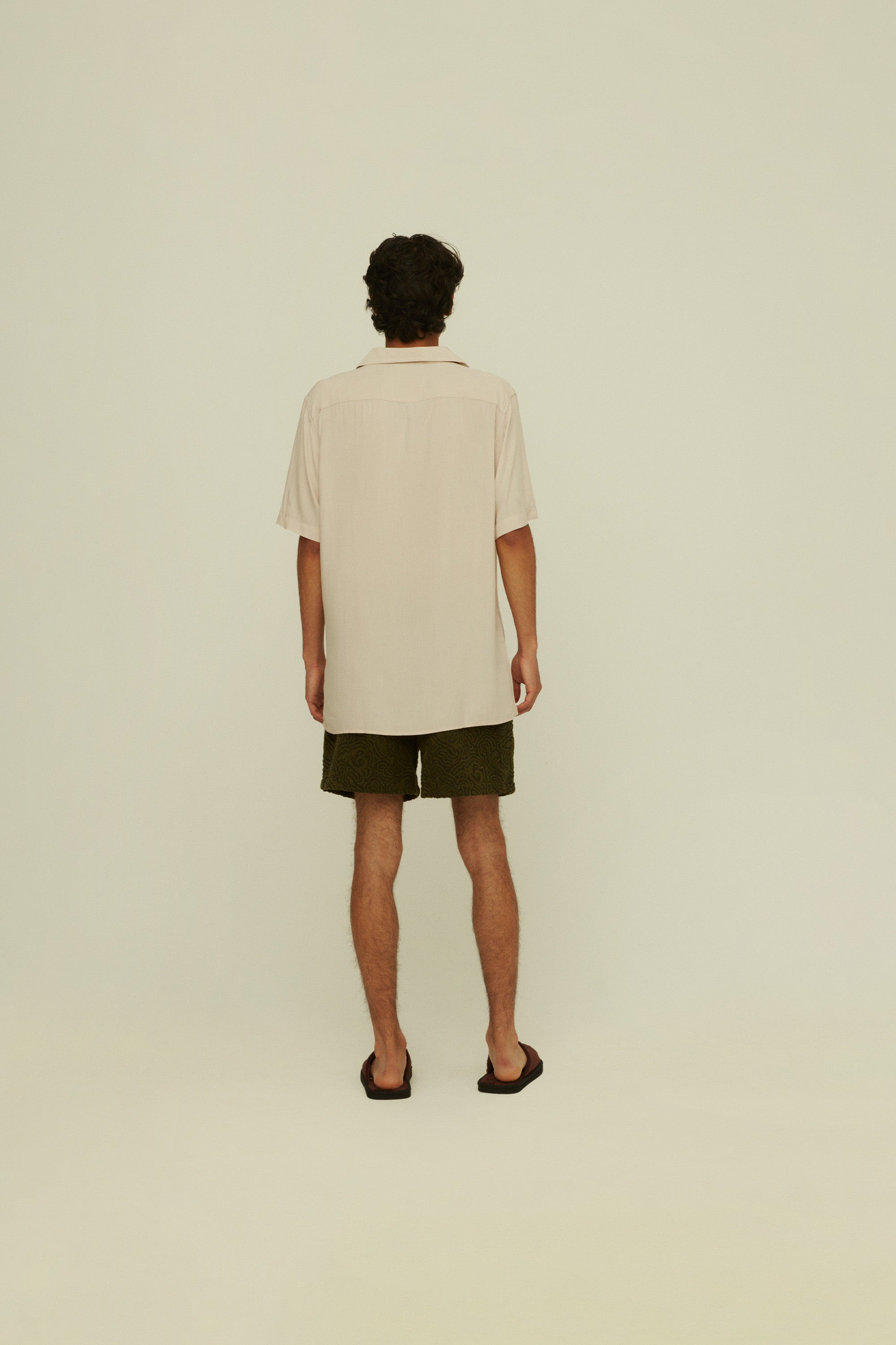OAS - Chemise manches courtes unie sable